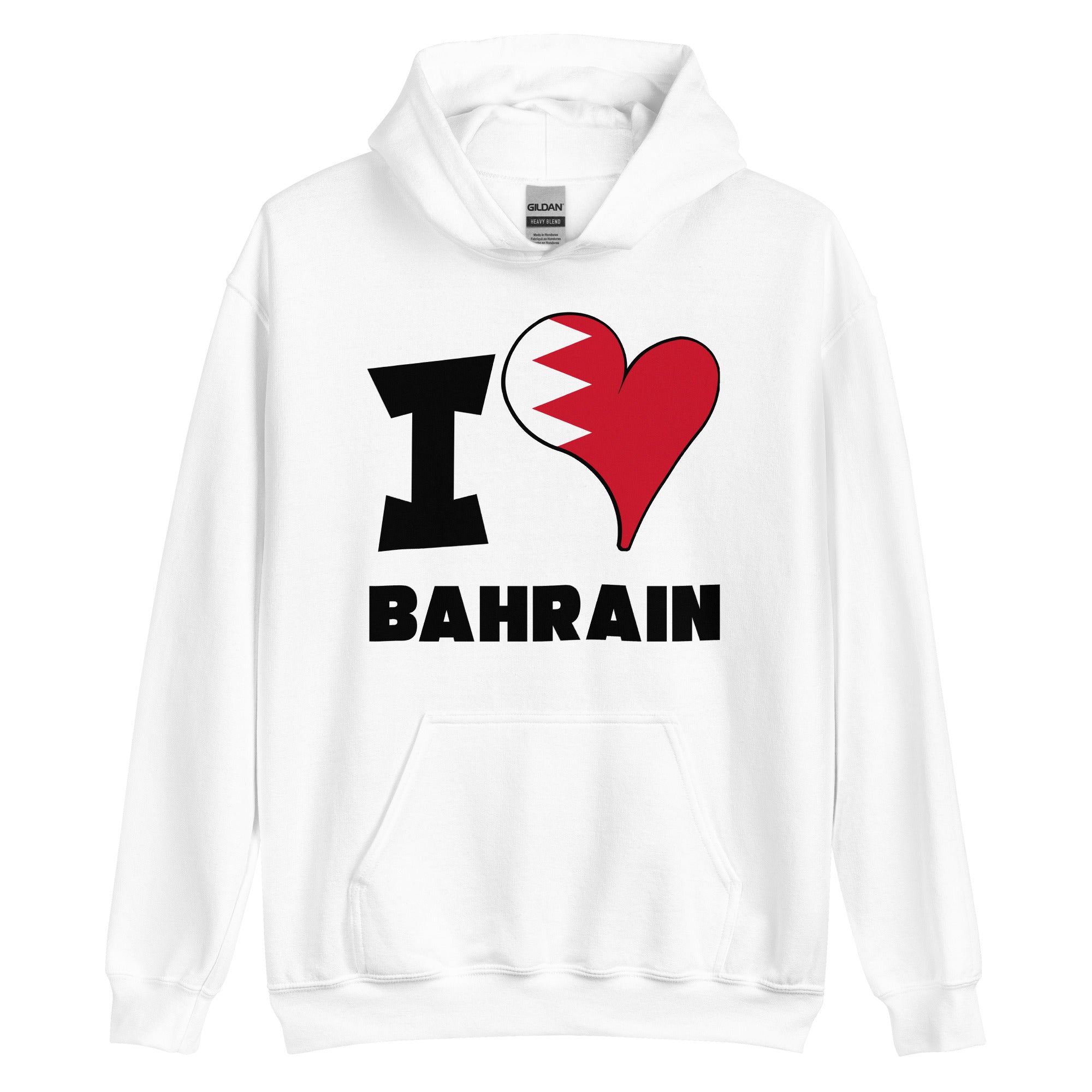 Unisex Hoodie - I Love Bahrain Flag