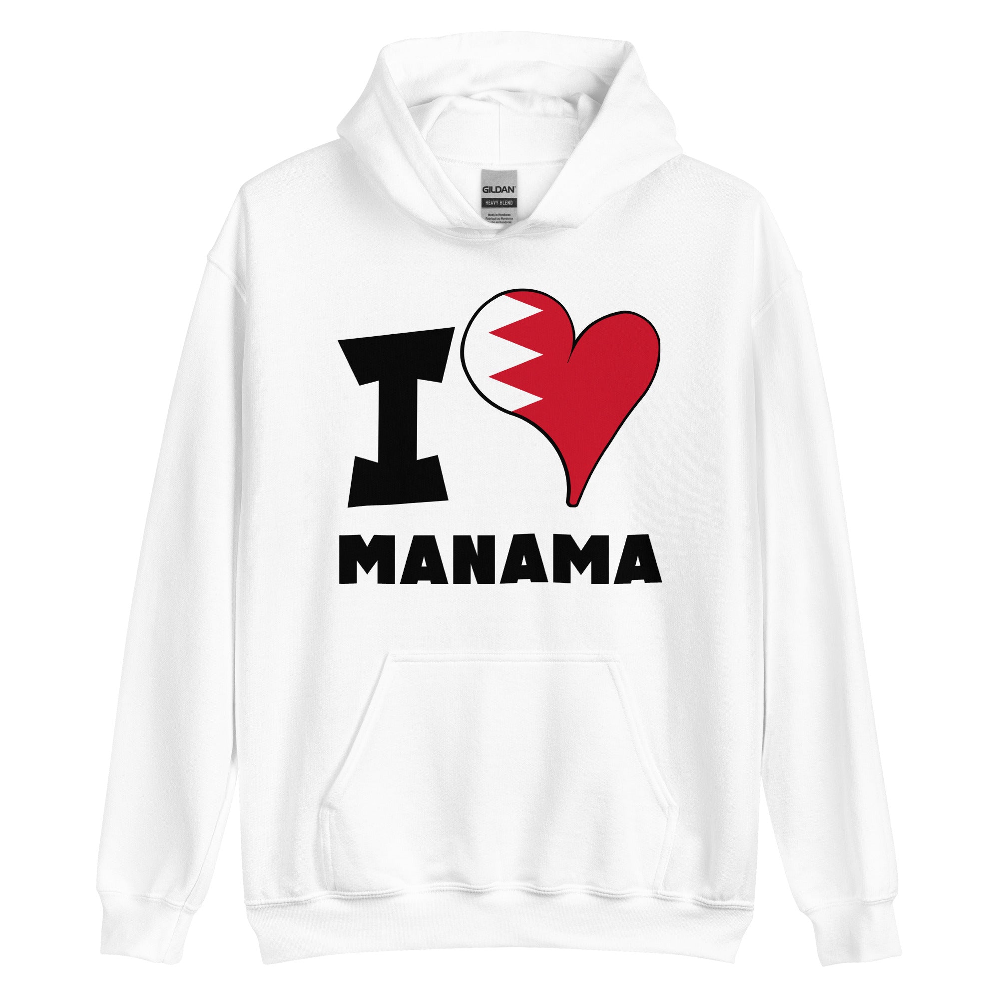 Unisex Hoodie - I Love Manama Flag