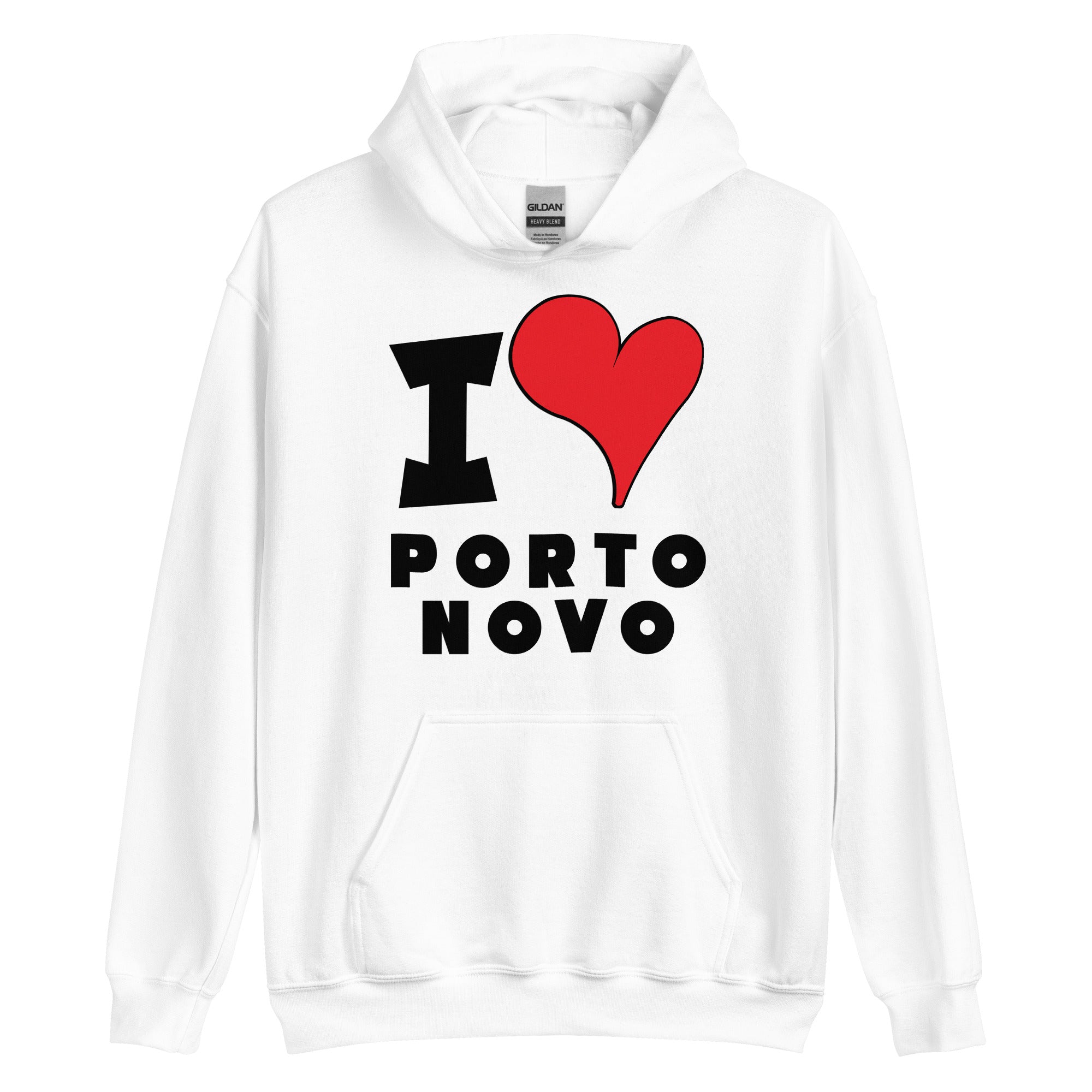 Unisex Hoodie - I Love Porto-Novo Red