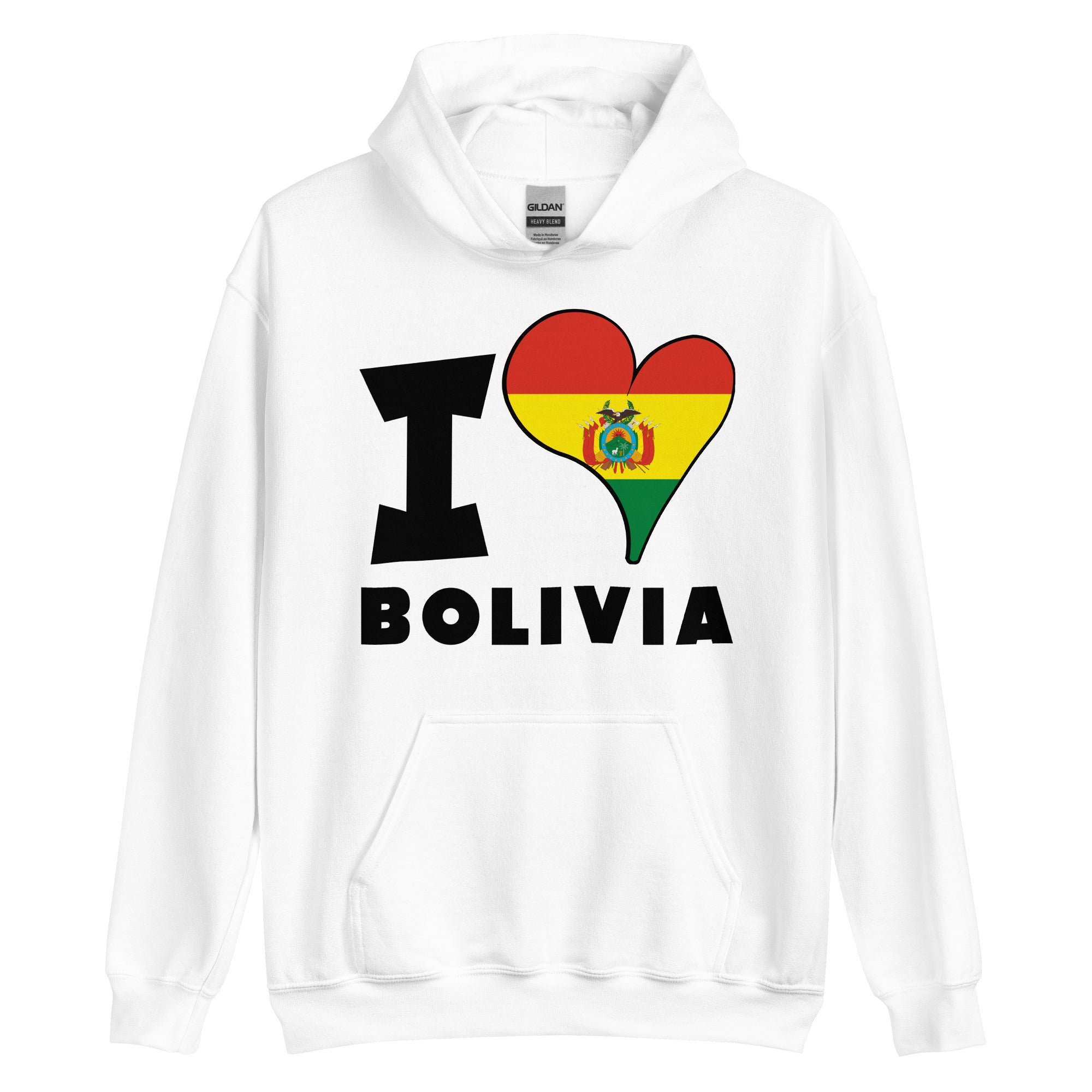 Unisex Hoodie - I Love Bolivia Flag