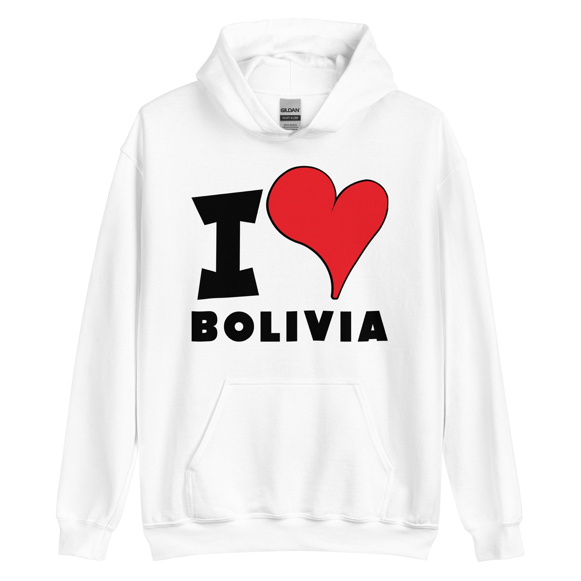 Unisex Hoodie - I Love Bolivia Red