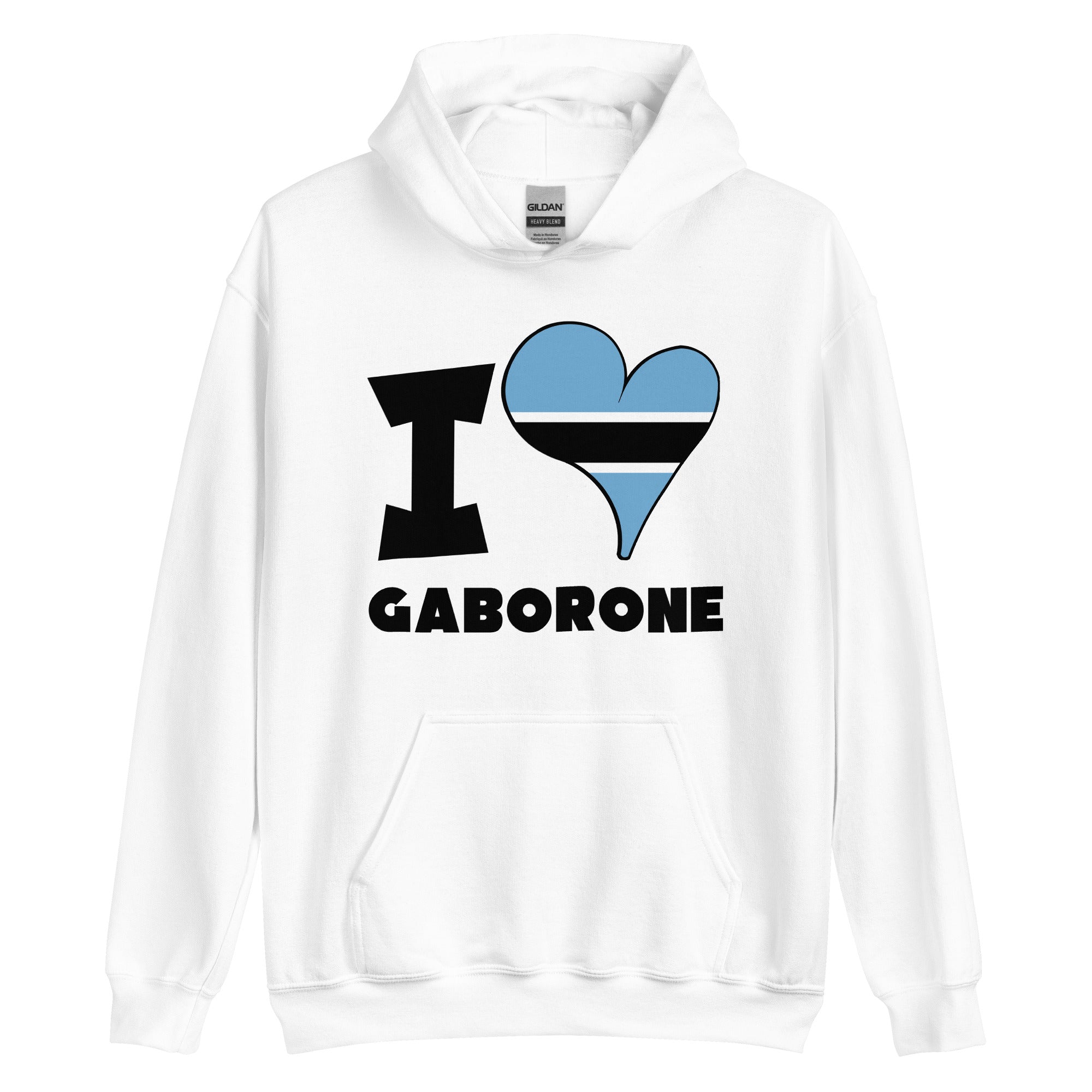 Unisex Hoodie - I Love Gaborone Flag