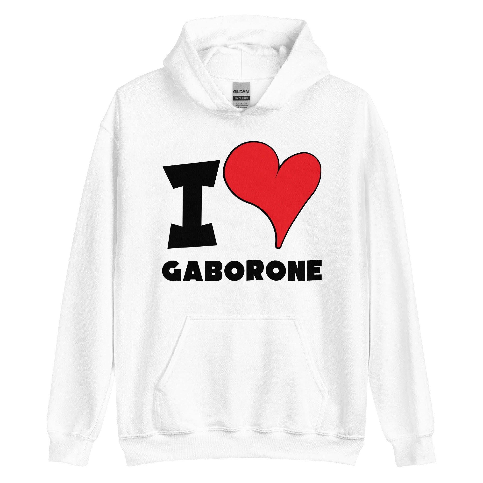 Unisex Hoodie - I Love Gaborone Red