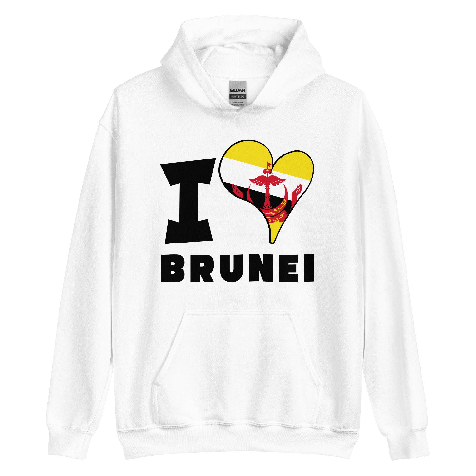 Unisex Hoodie - I Love Brunei Flag