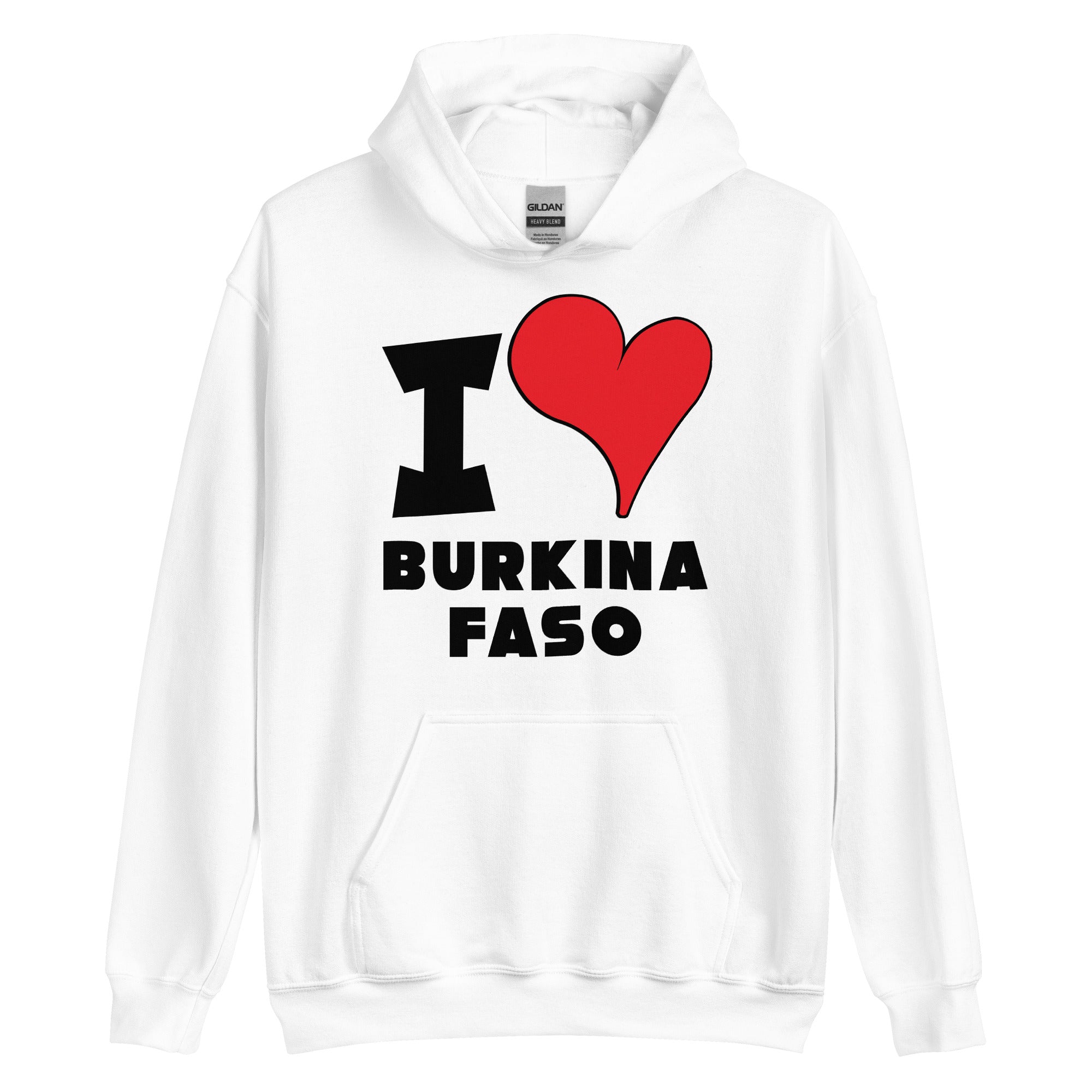 Unisex Hoodie - I Love Burkina Faso Red