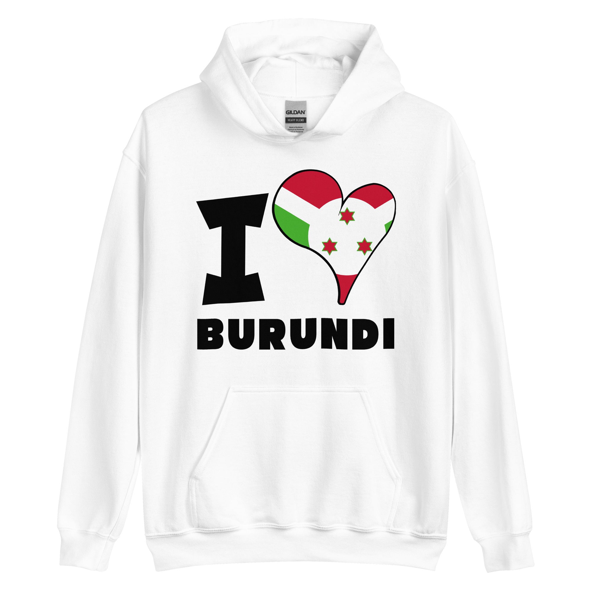 Unisex Hoodie - I Love Burundi Flag