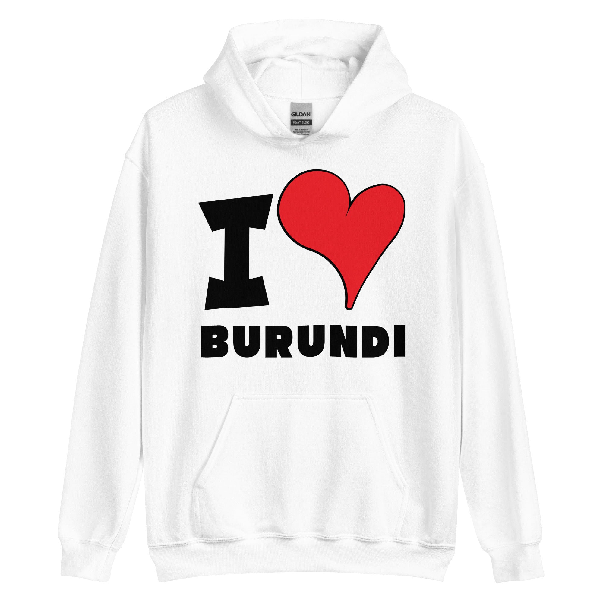 Unisex Hoodie - I Love Burundi Red