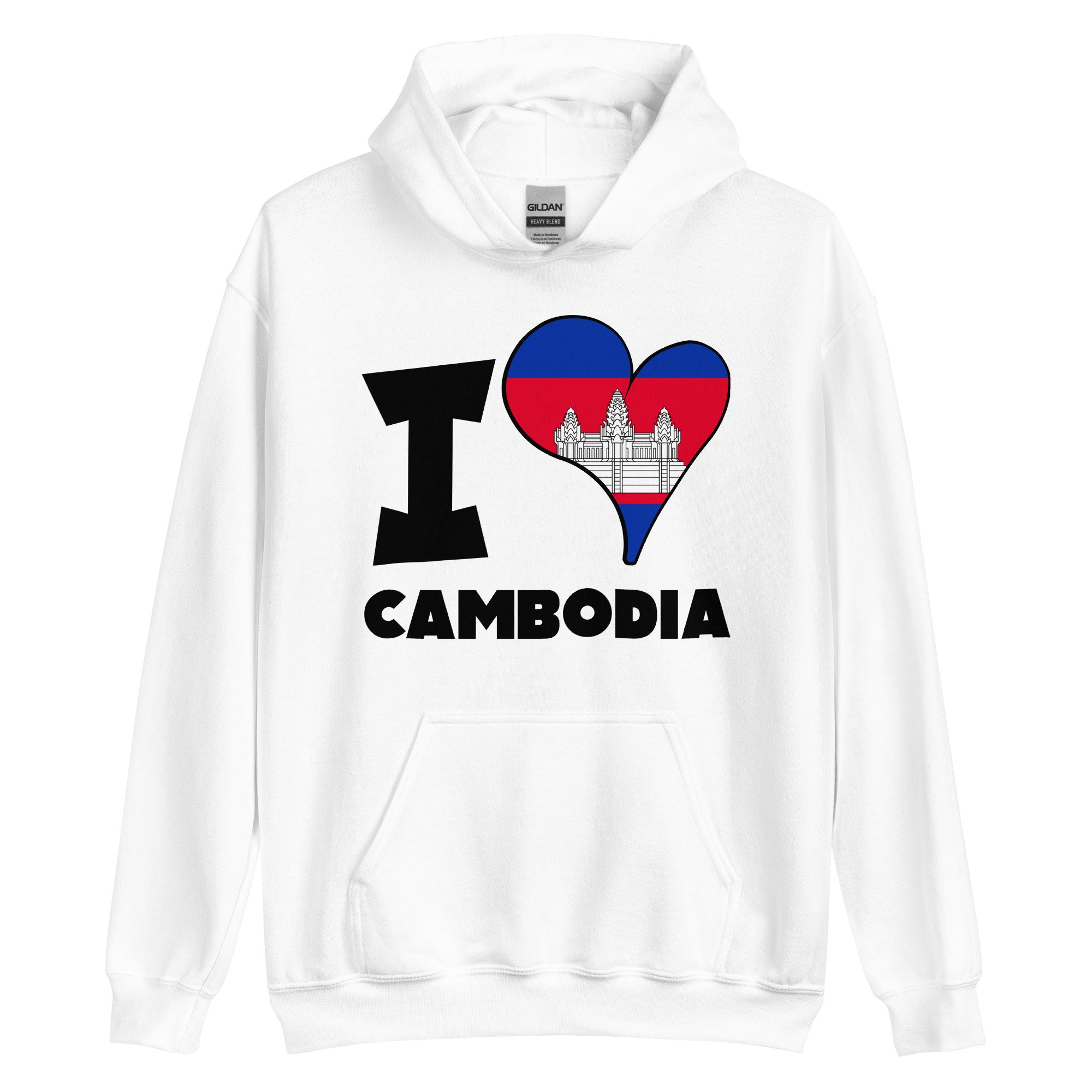 Unisex Hoodie - I Love Cambodia Flag