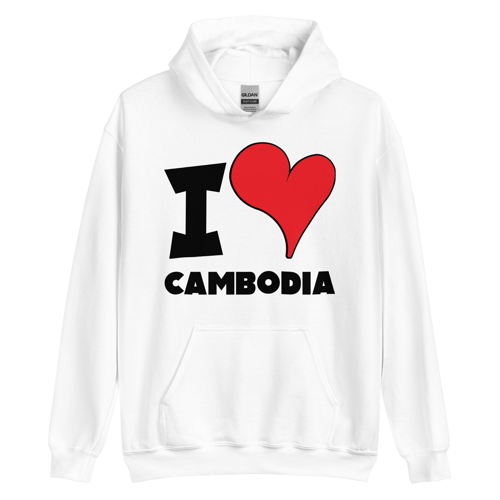 Unisex Hoodie - I Love Cambodia Red