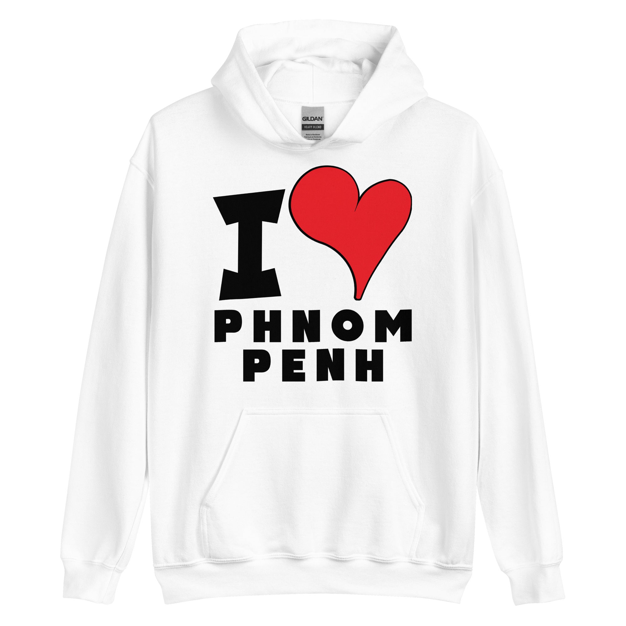 Unisex Hoodie - I Love Phnom Penh Red