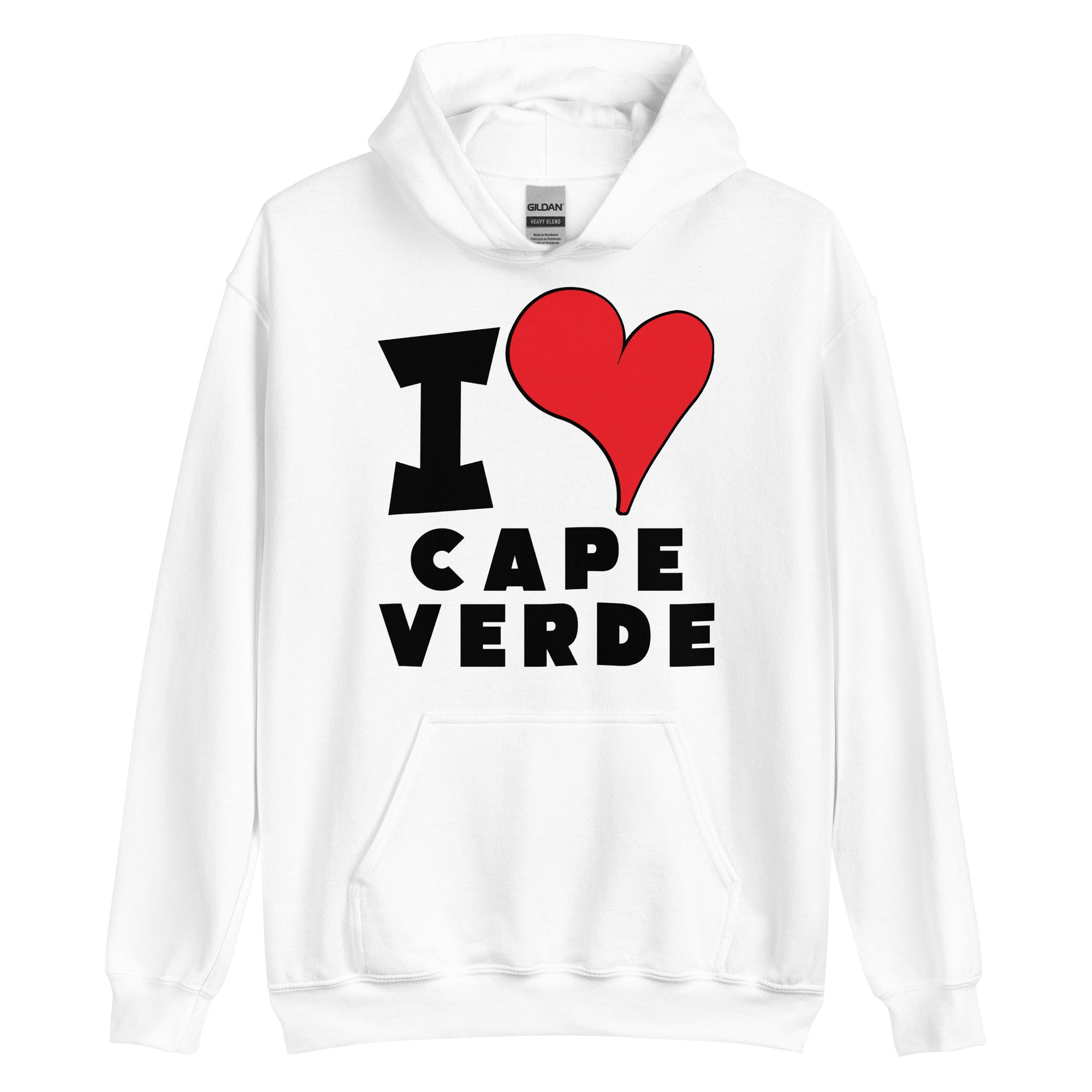 Unisex Hoodie - I Love Cape Verde Red