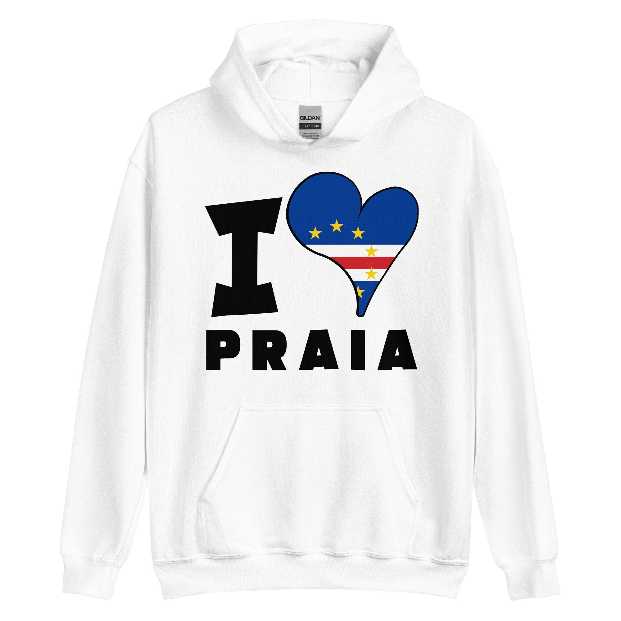 Unisex Hoodie - I Love Praia Flag