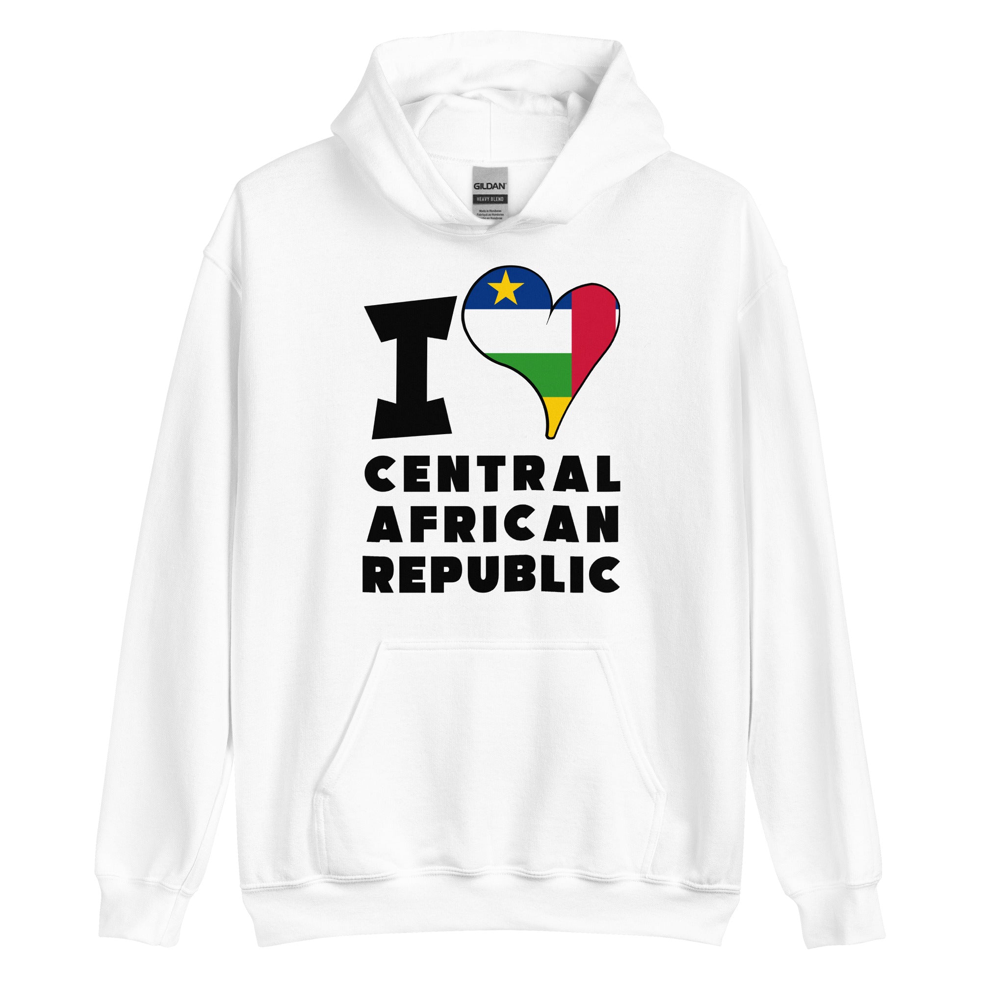 Unisex Hoodie - I Love Central African Republic Flag