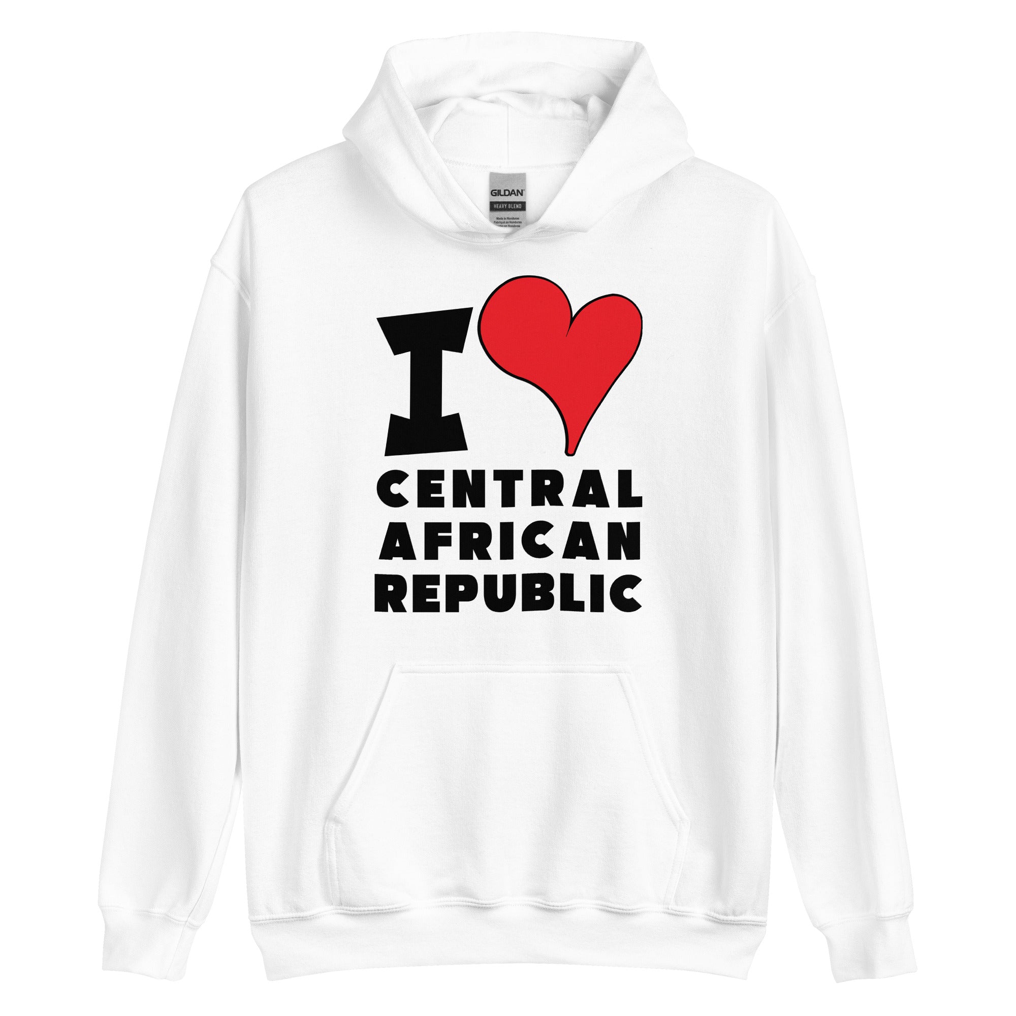 Unisex Hoodie - I Love Central African Republic Red