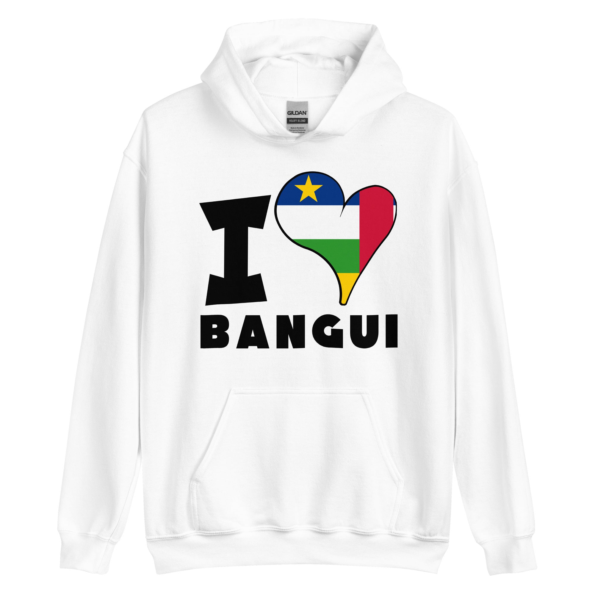 Unisex Hoodie - I Love Bangui Flag