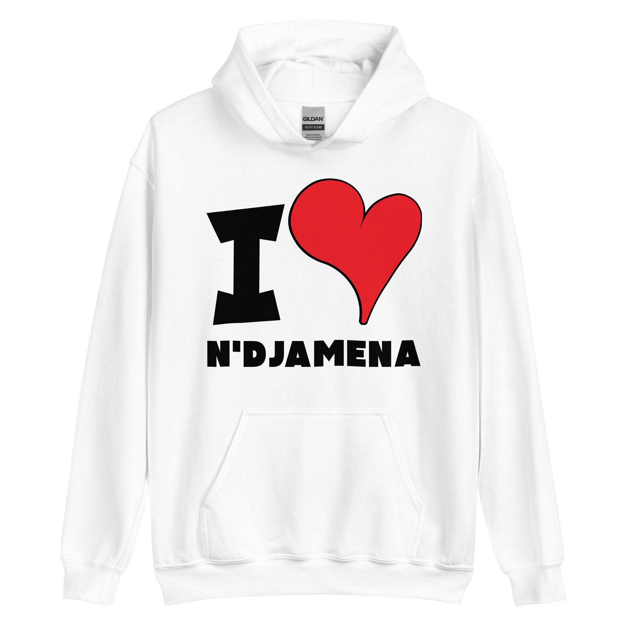 Unisex Hoodie - I Love N'Djamena Red