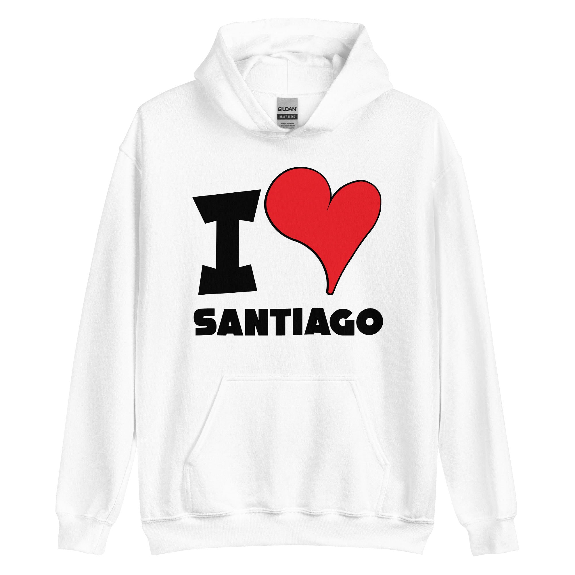 Unisex Hoodie - I Love Santiago Red