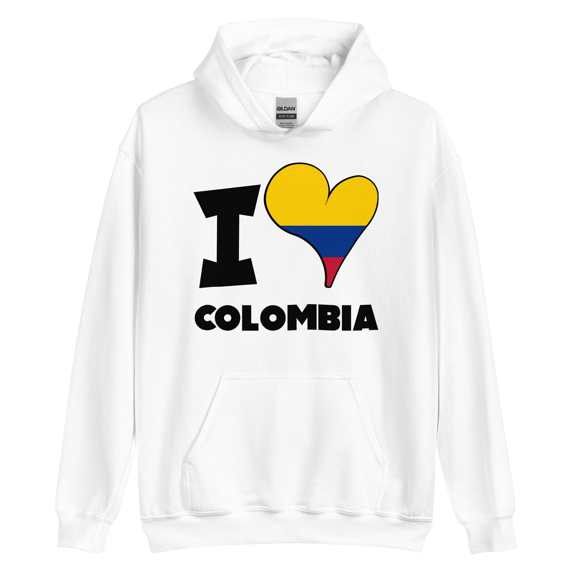 Unisex Hoodie - I Love Colombia Flag