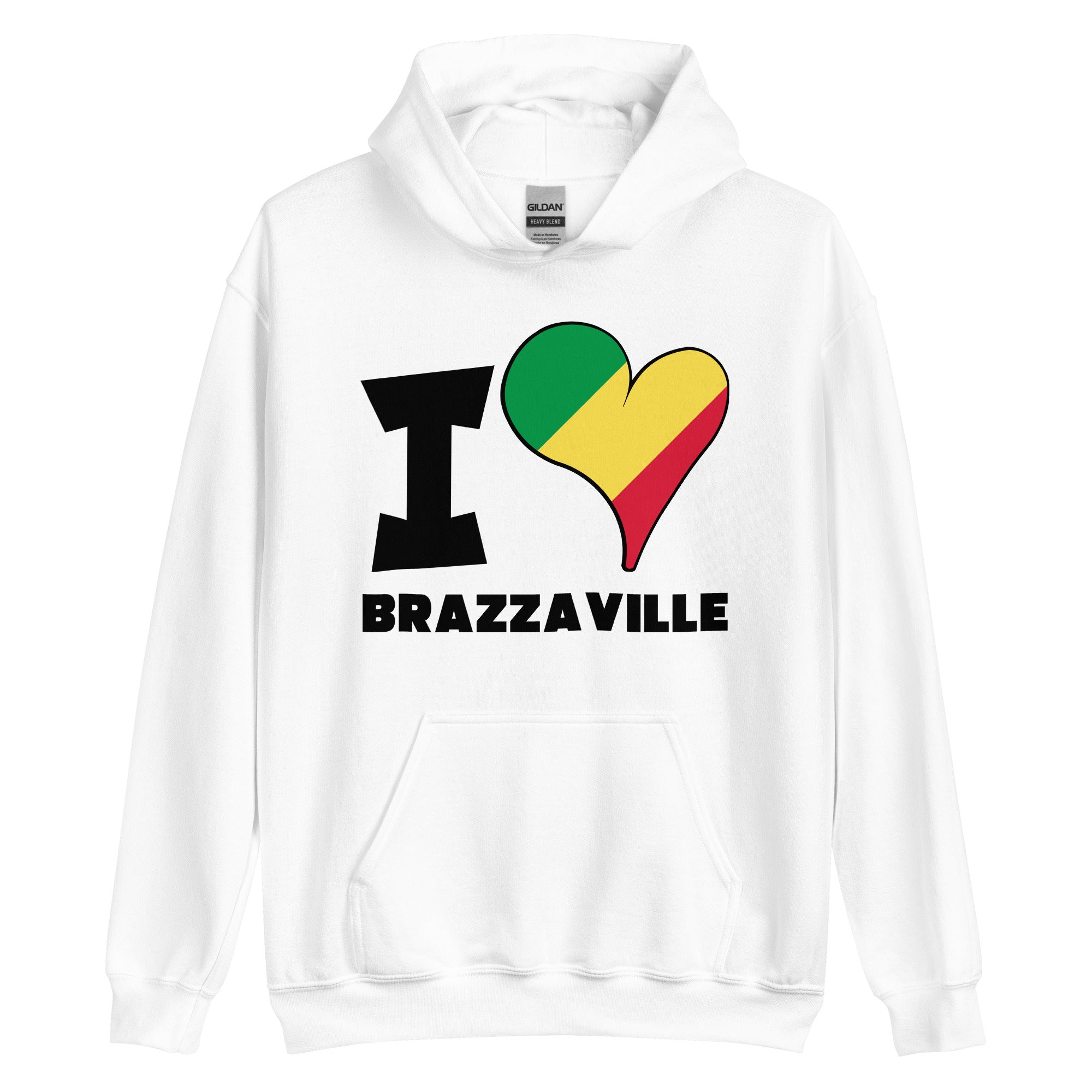 Unisex Hoodie - I Love Brazzaville Flag