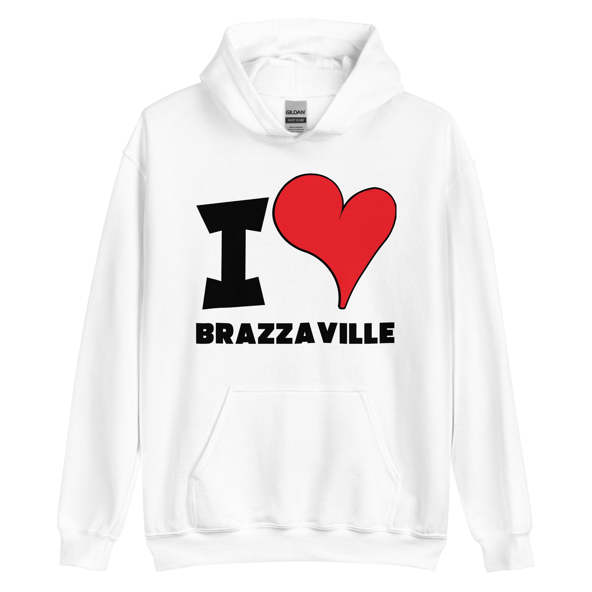 Unisex Hoodie - I Love Brazzaville Red