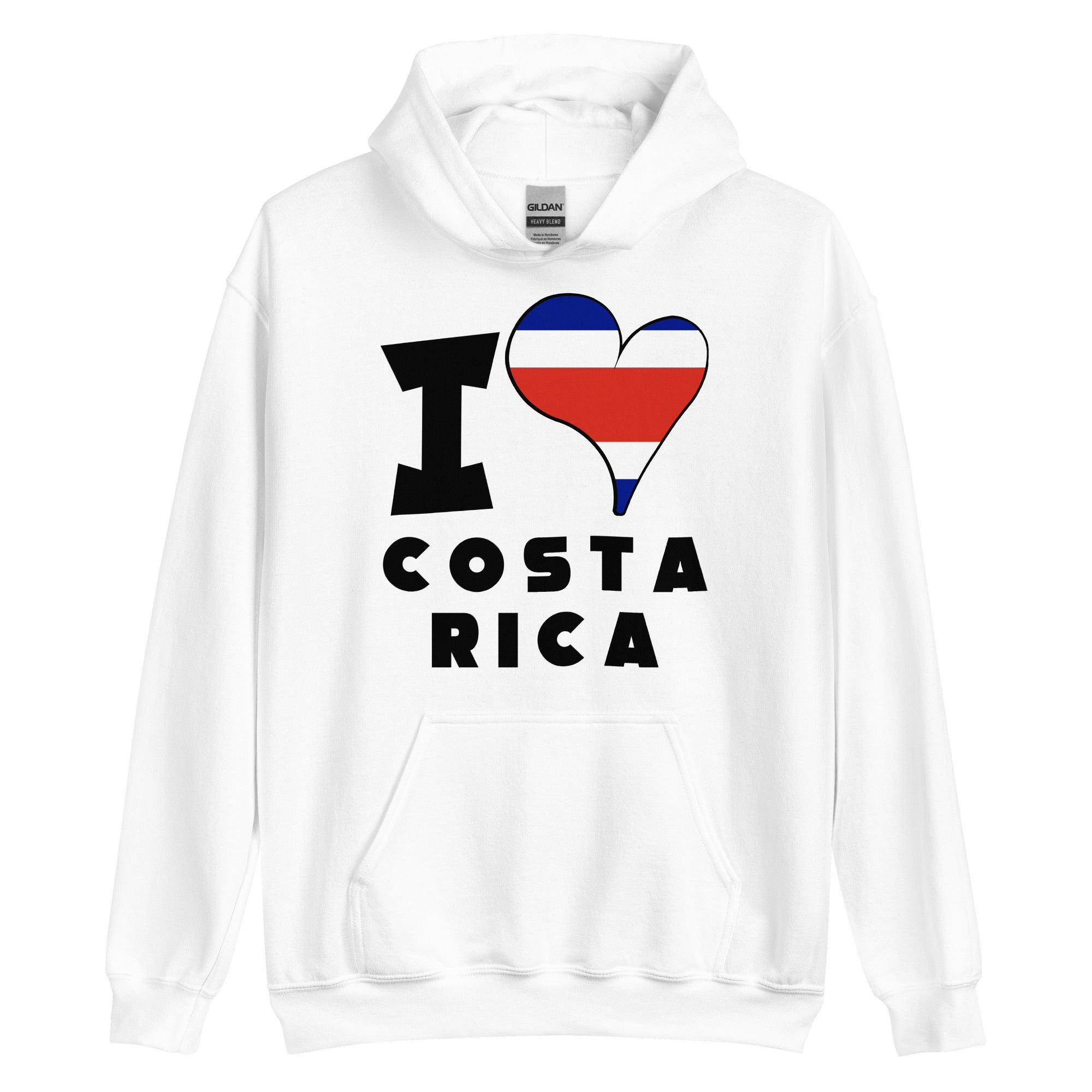 Unisex Hoodie - I Love Costa Rica Flag