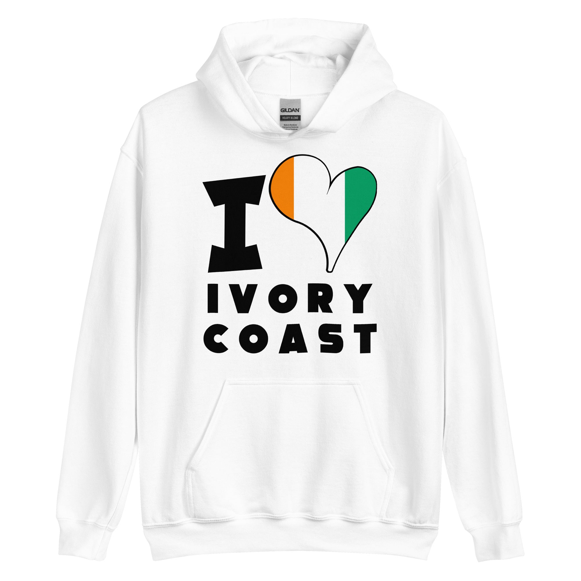 Unisex Hoodie - I Love Ivory Coast Flag