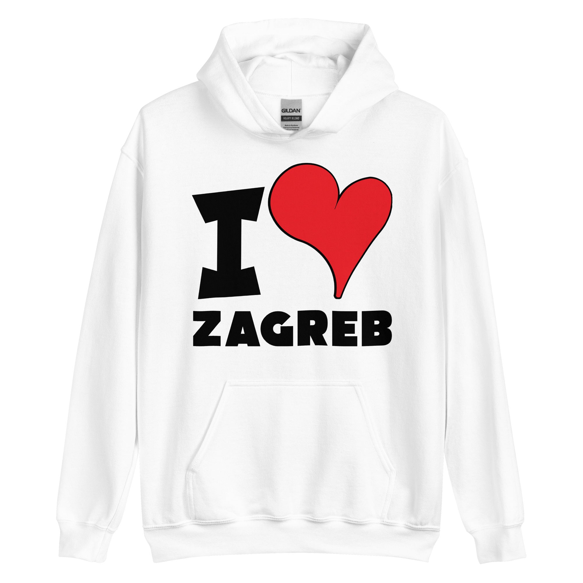 Unisex Hoodie - I Love Zagreb Red