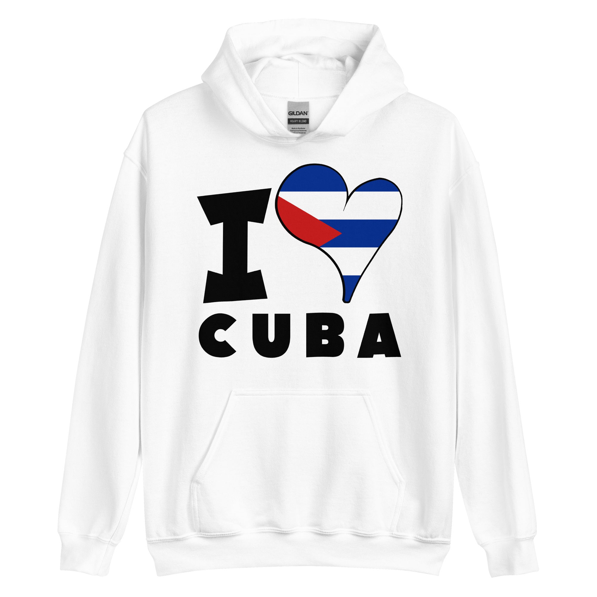 Unisex Hoodie - I Love Cuba Flag