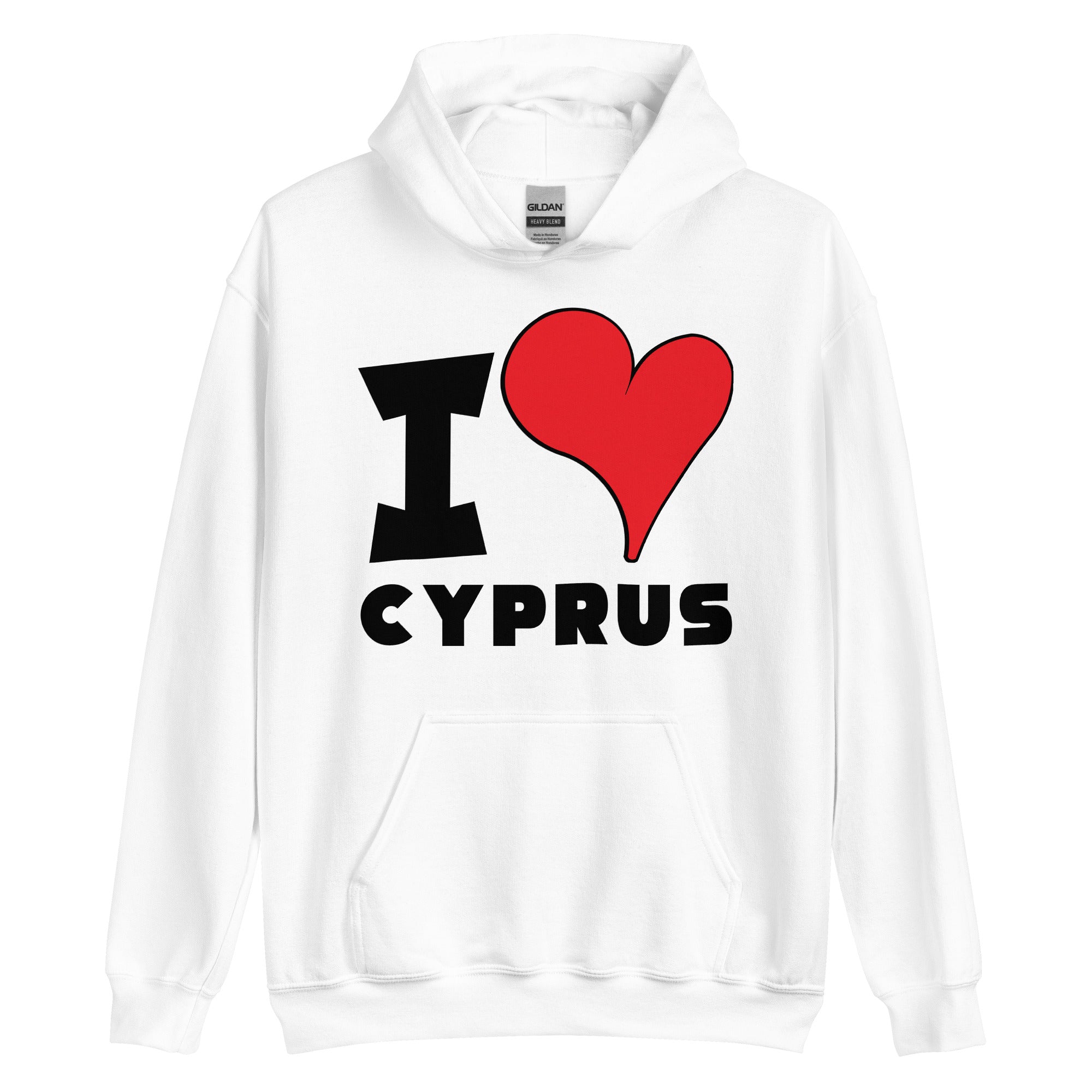 Unisex Hoodie - I Love Cyprus Red