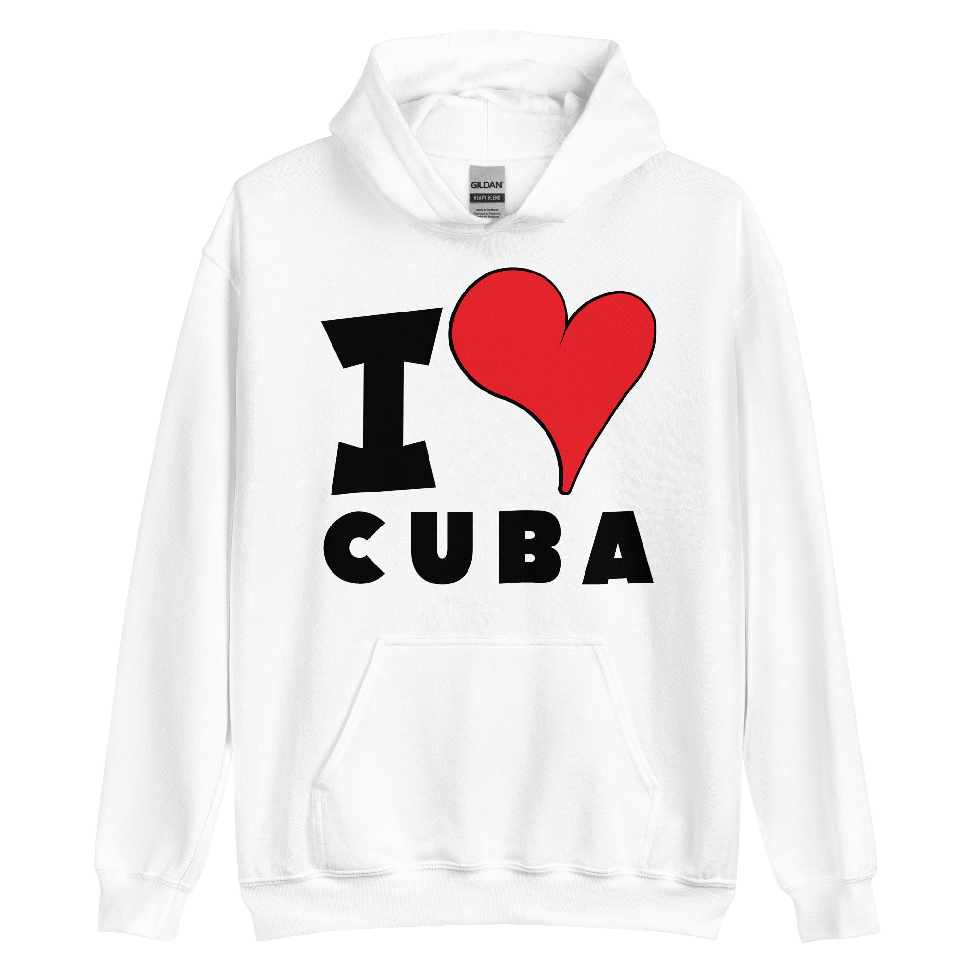 Unisex Hoodie - I Love Cuba Red