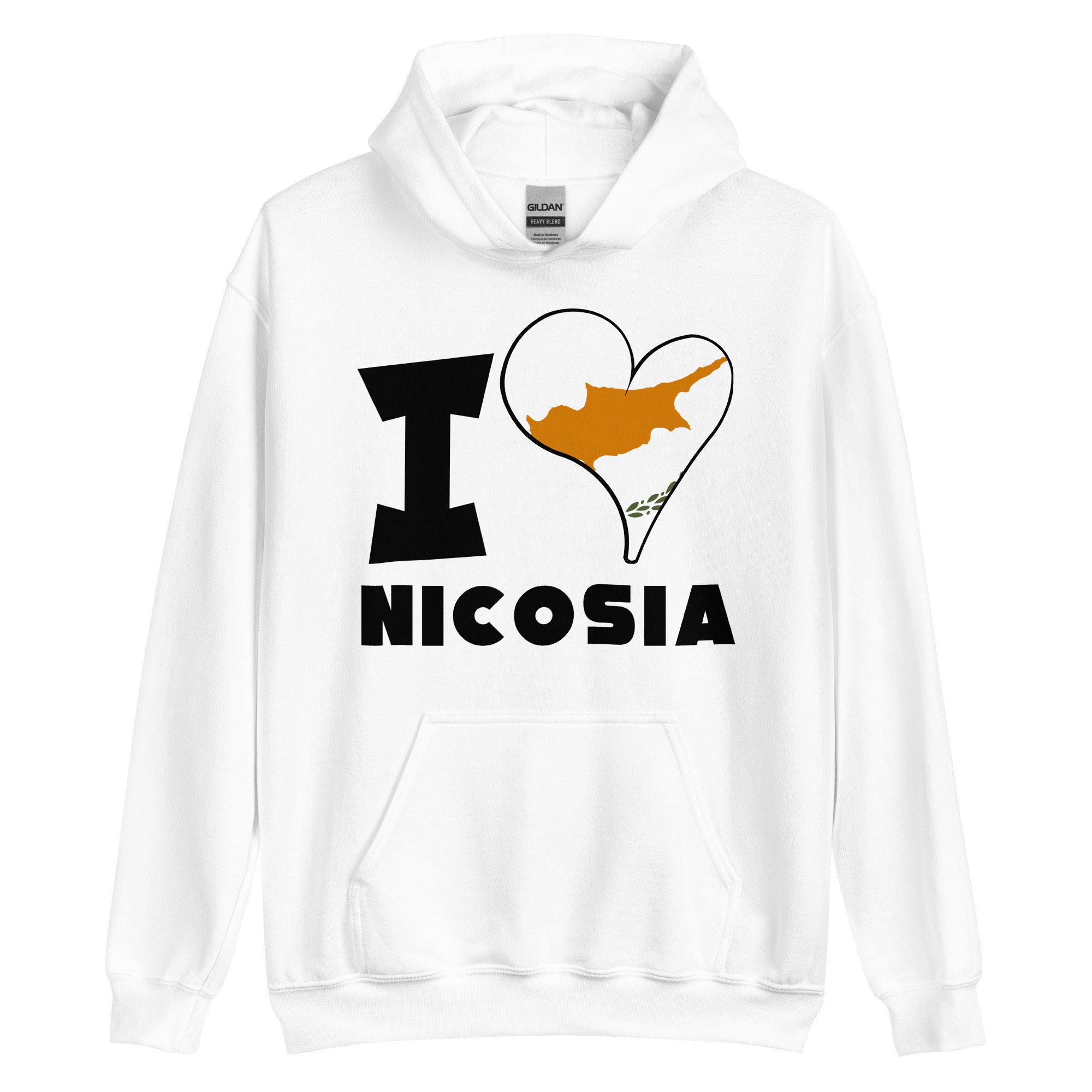 Unisex Hoodie - I Love Nicosia Flag