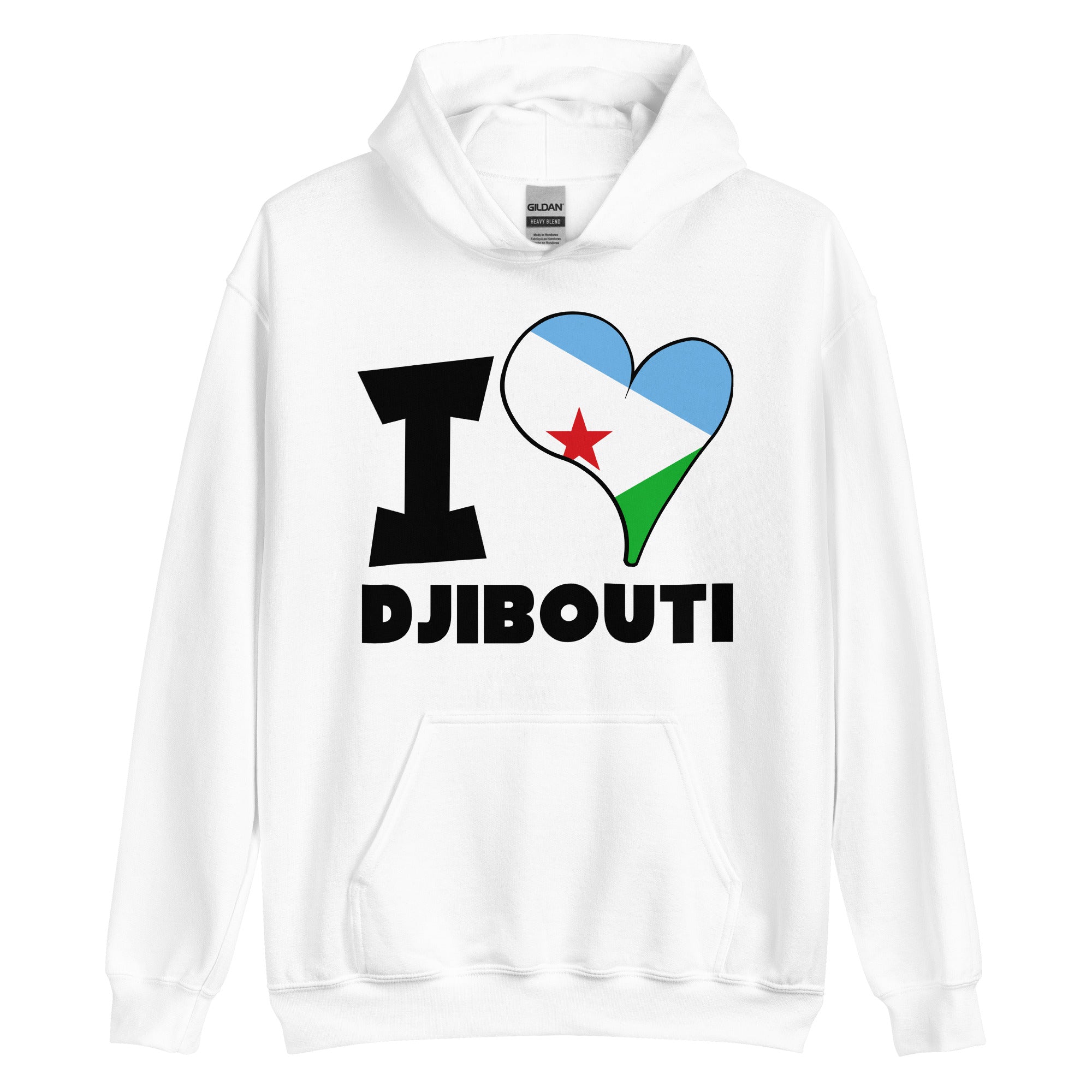 Unisex Hoodie - I Love Djibouti Flag