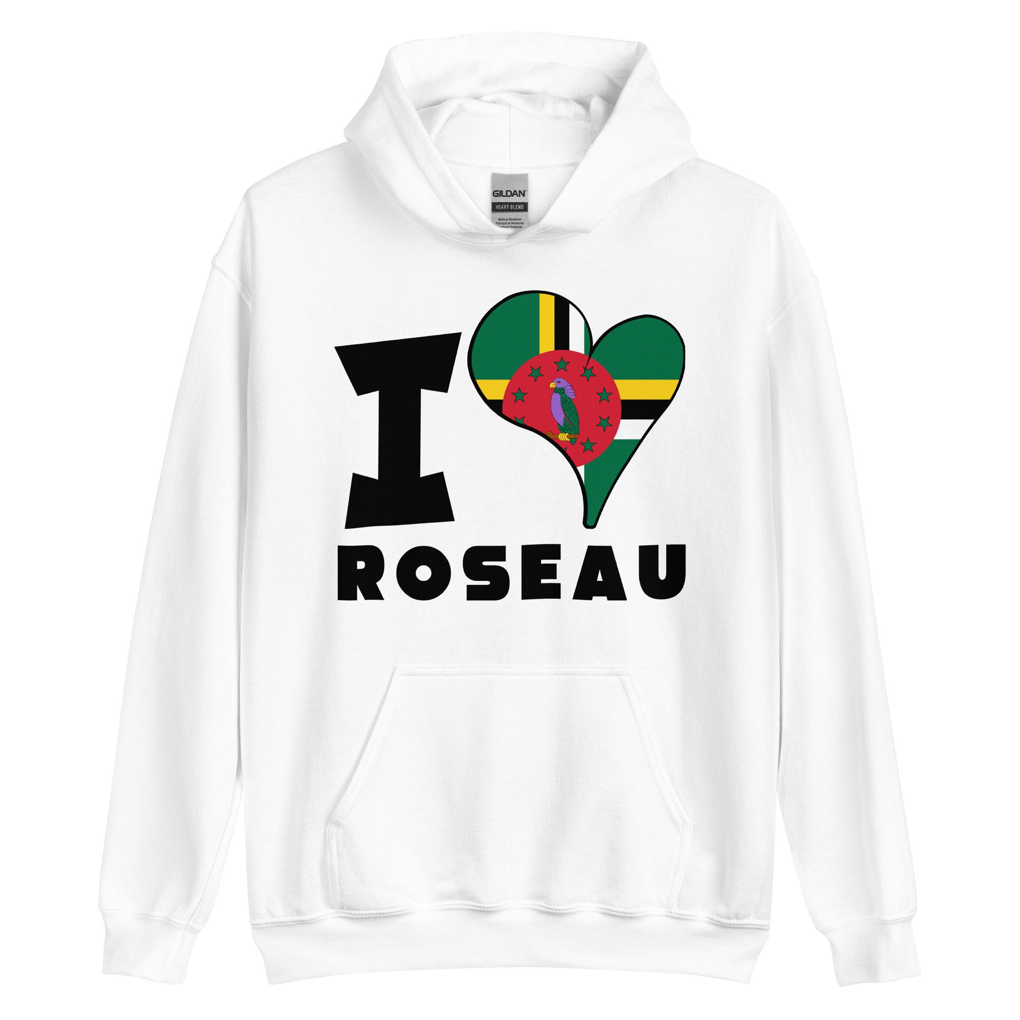 Unisex Hoodie - I Love Roseau Flag