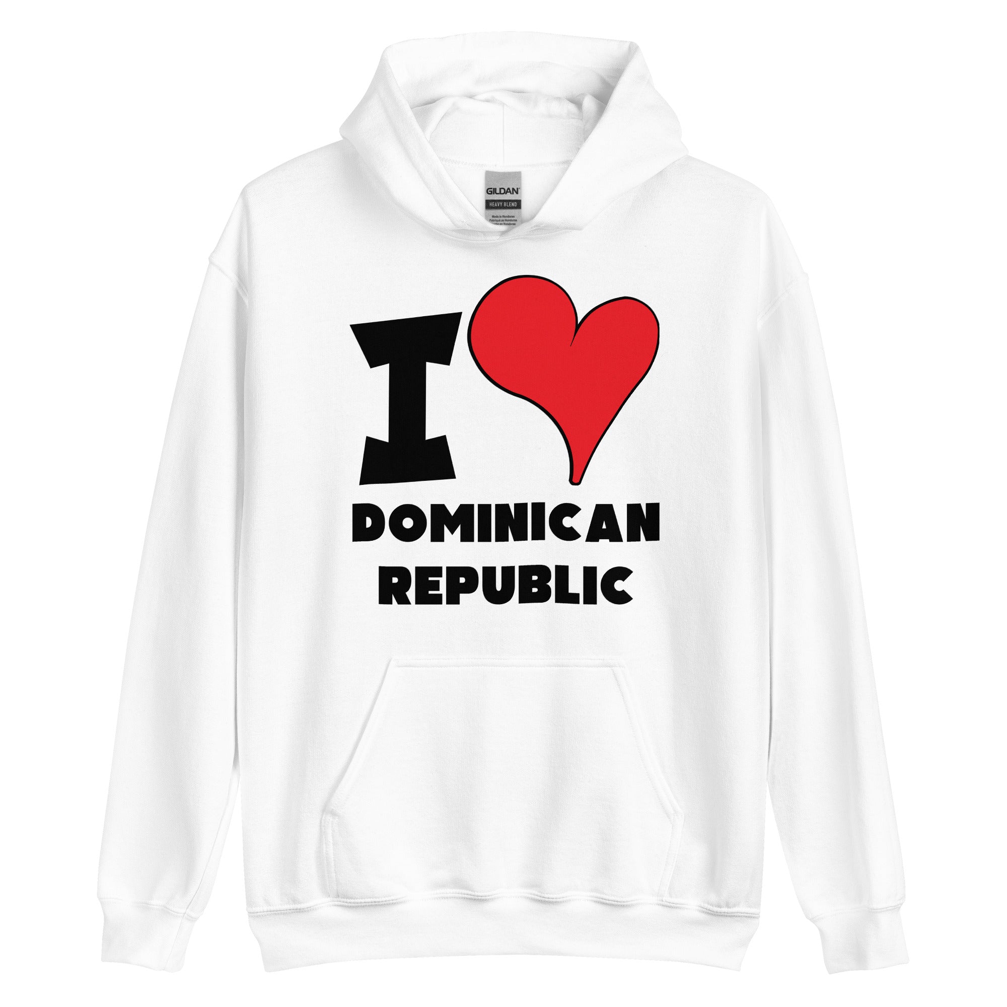 Unisex Hoodie - I Love Dominican Republic Red