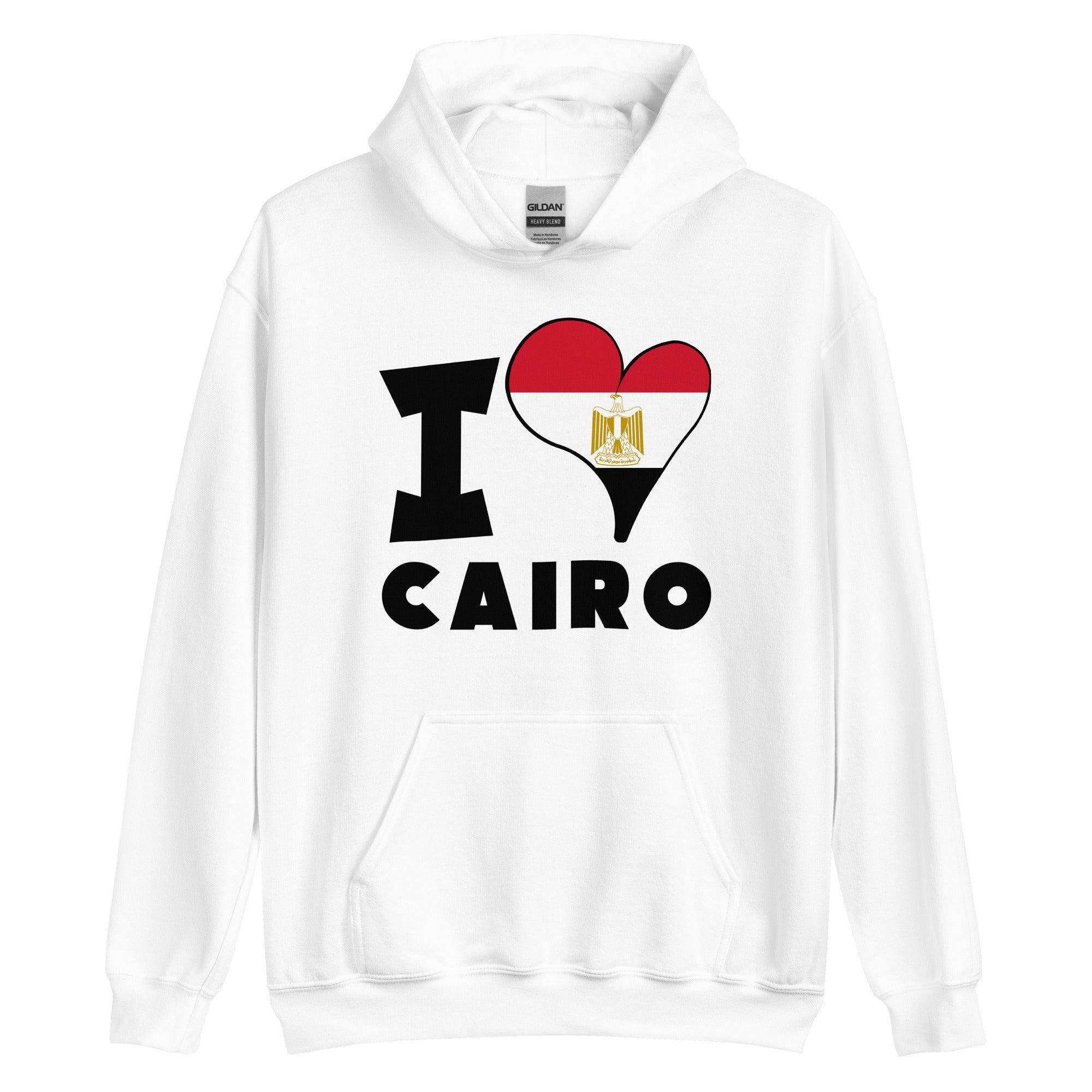 Unisex Hoodie - I Love Cairo Flag