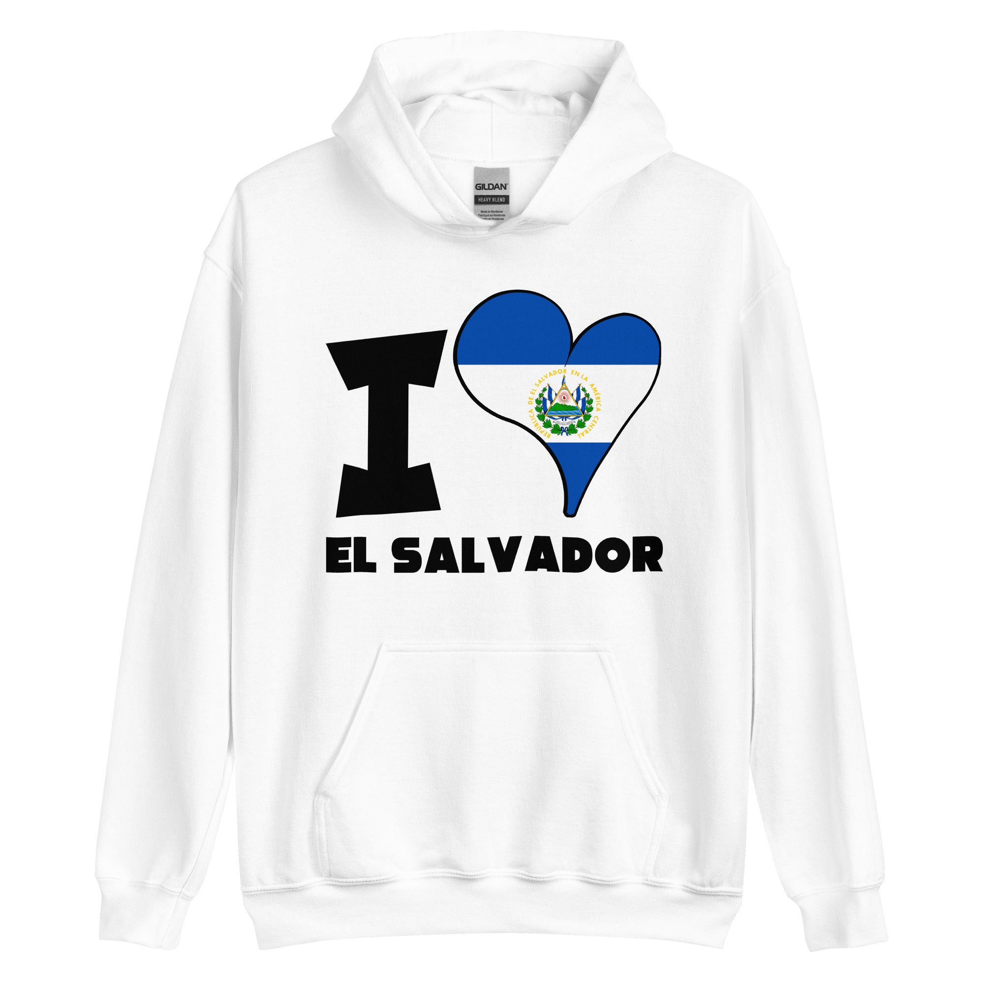 Unisex Hoodie - I Love El Salvador Flag