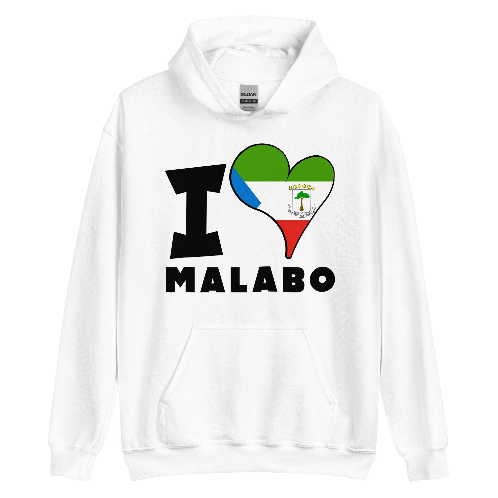 Unisex Hoodie - I Love Malabo Flag