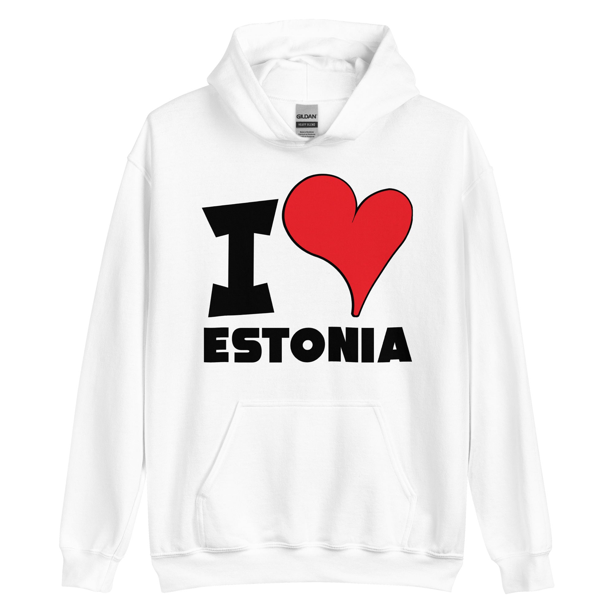 Unisex Hoodie - I Love Estonia Red