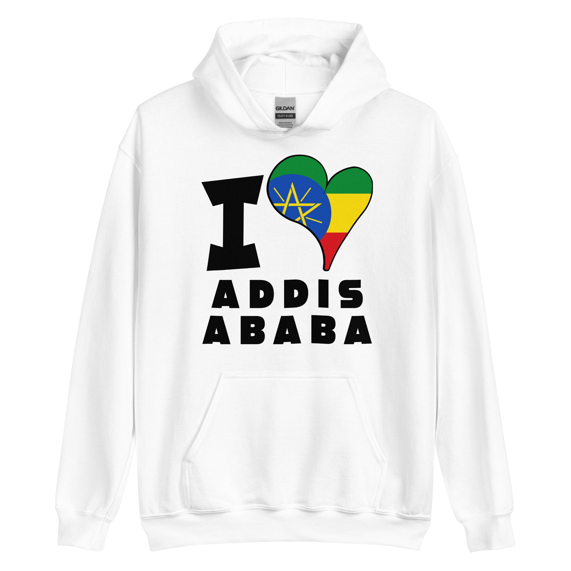 Unisex Hoodie - I Love Addis Ababa Flag