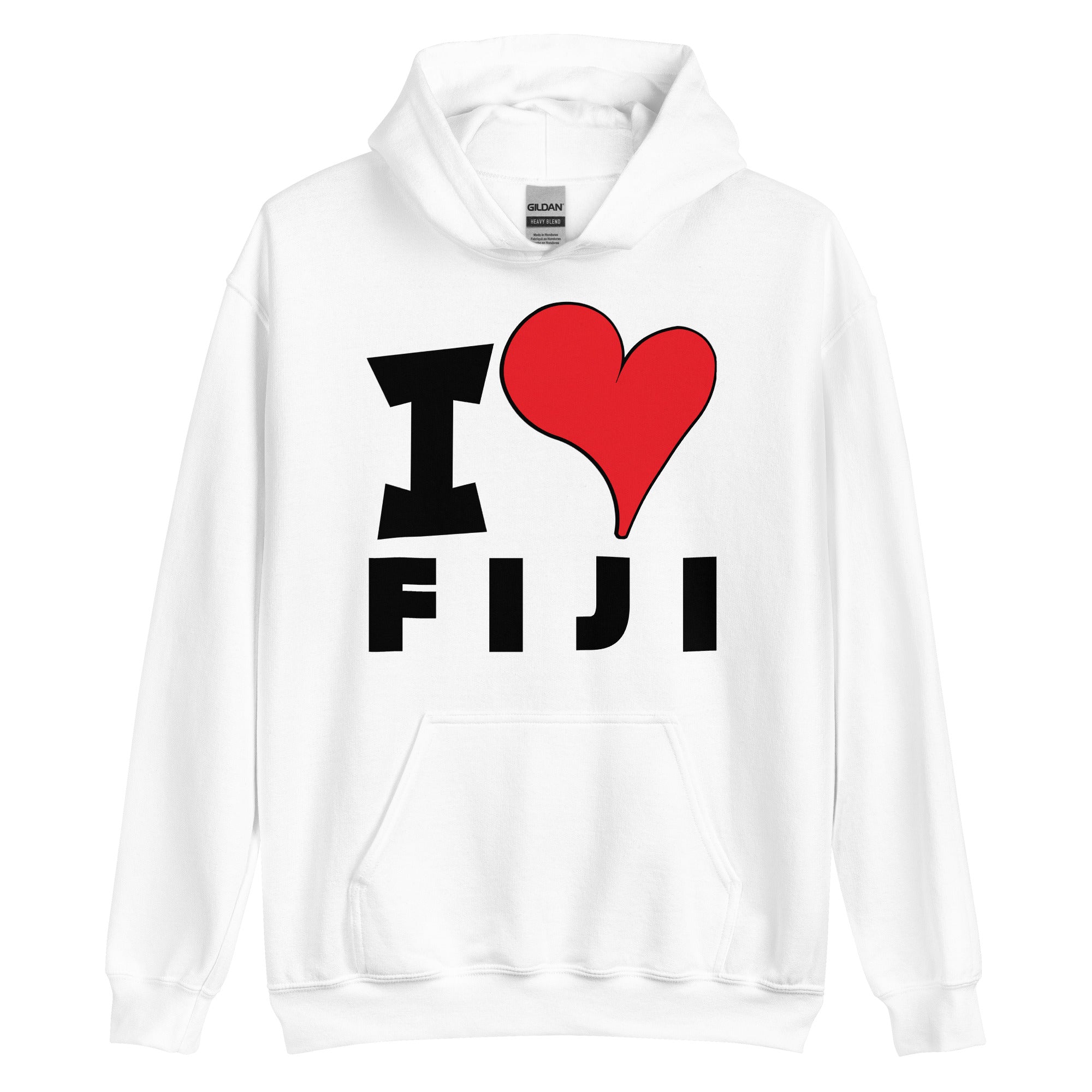 Unisex Hoodie - I Love Fiji Red