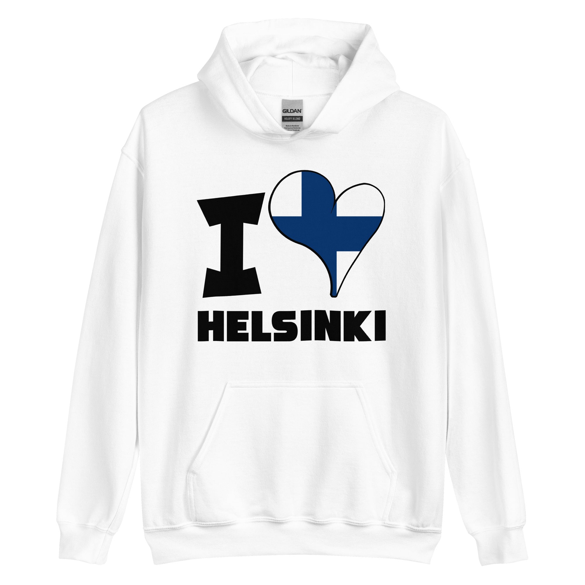 Unisex Hoodie - I Love Helsinki Flag