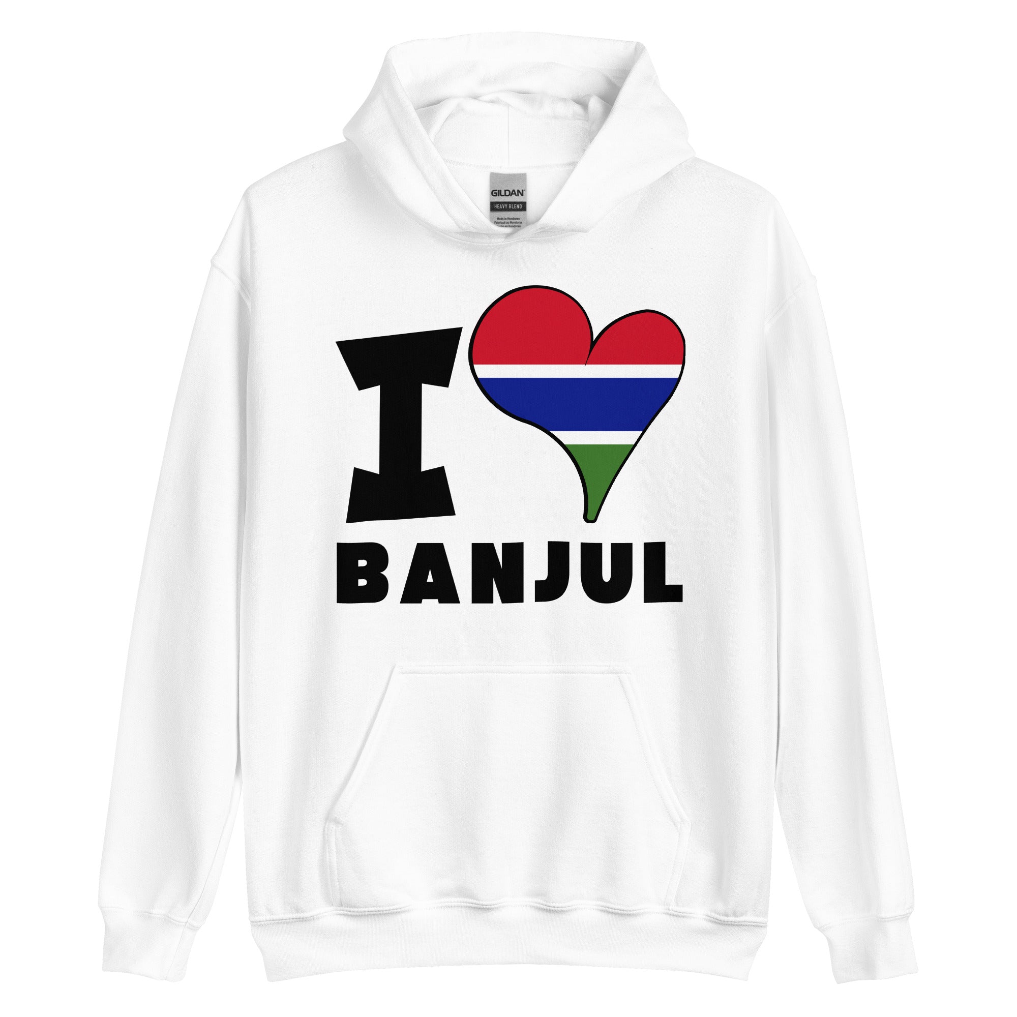 Unisex Hoodie - I Love Banjul Flag