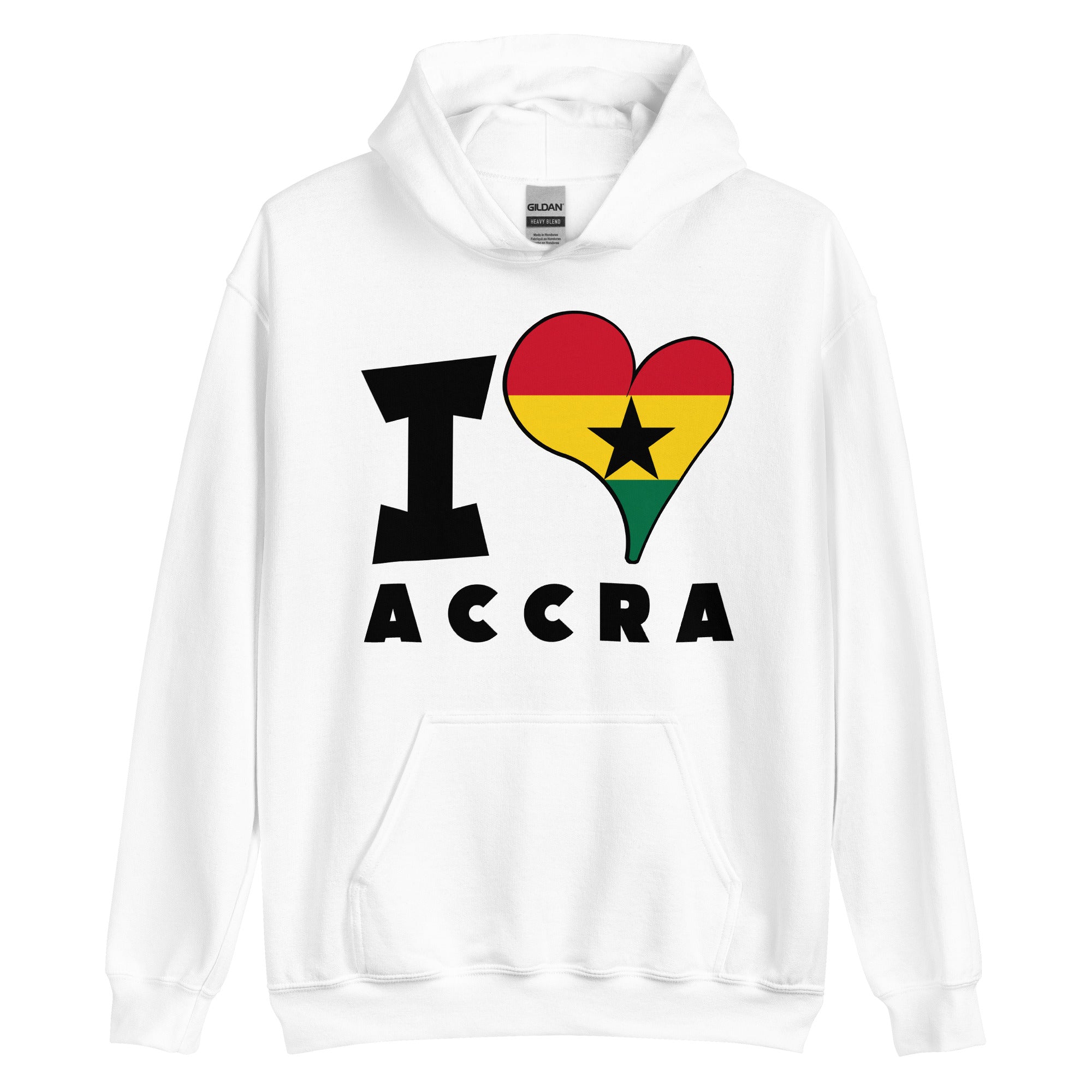 Unisex Hoodie - I Love Accra Flag