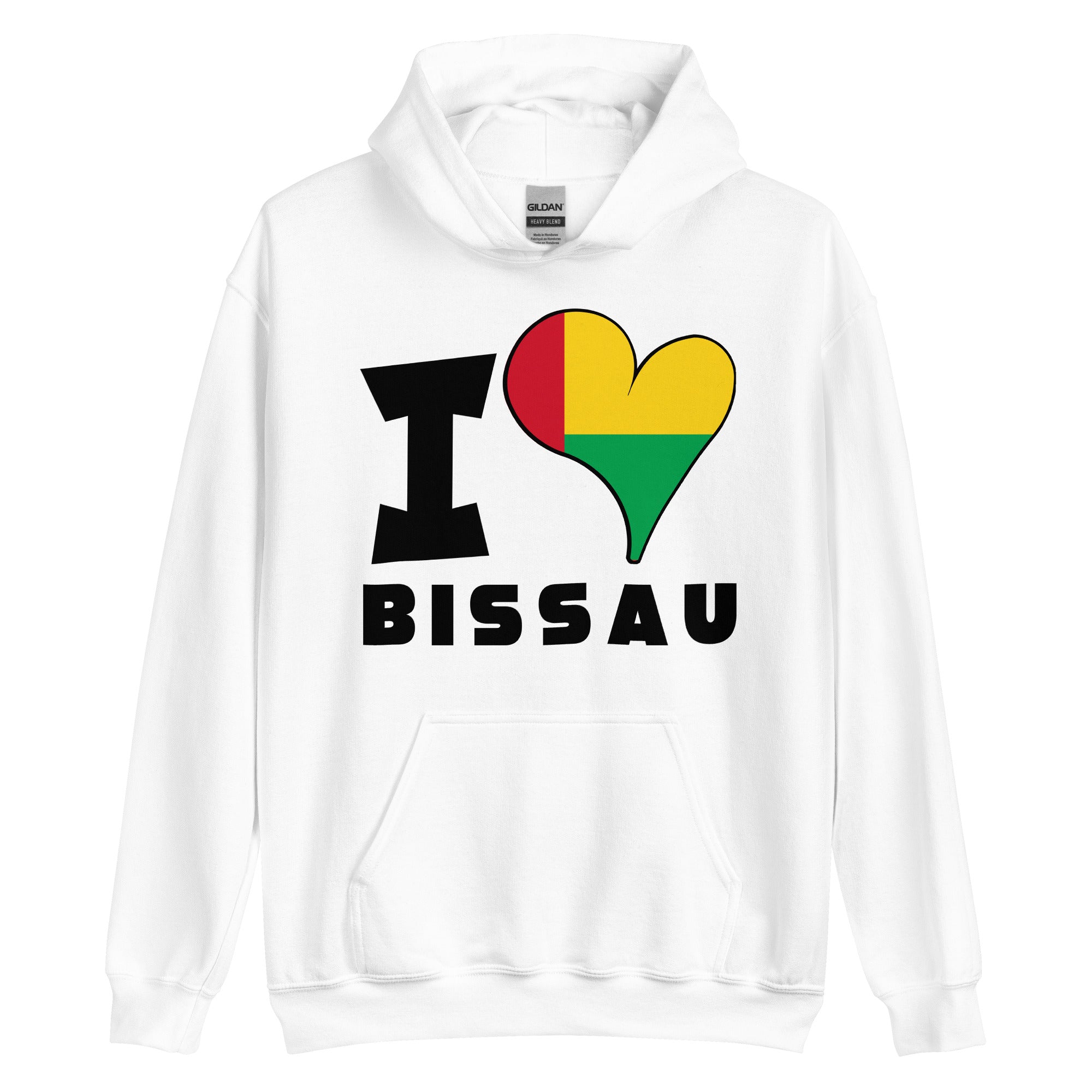 Unisex Hoodie - I Love Bissau Flag