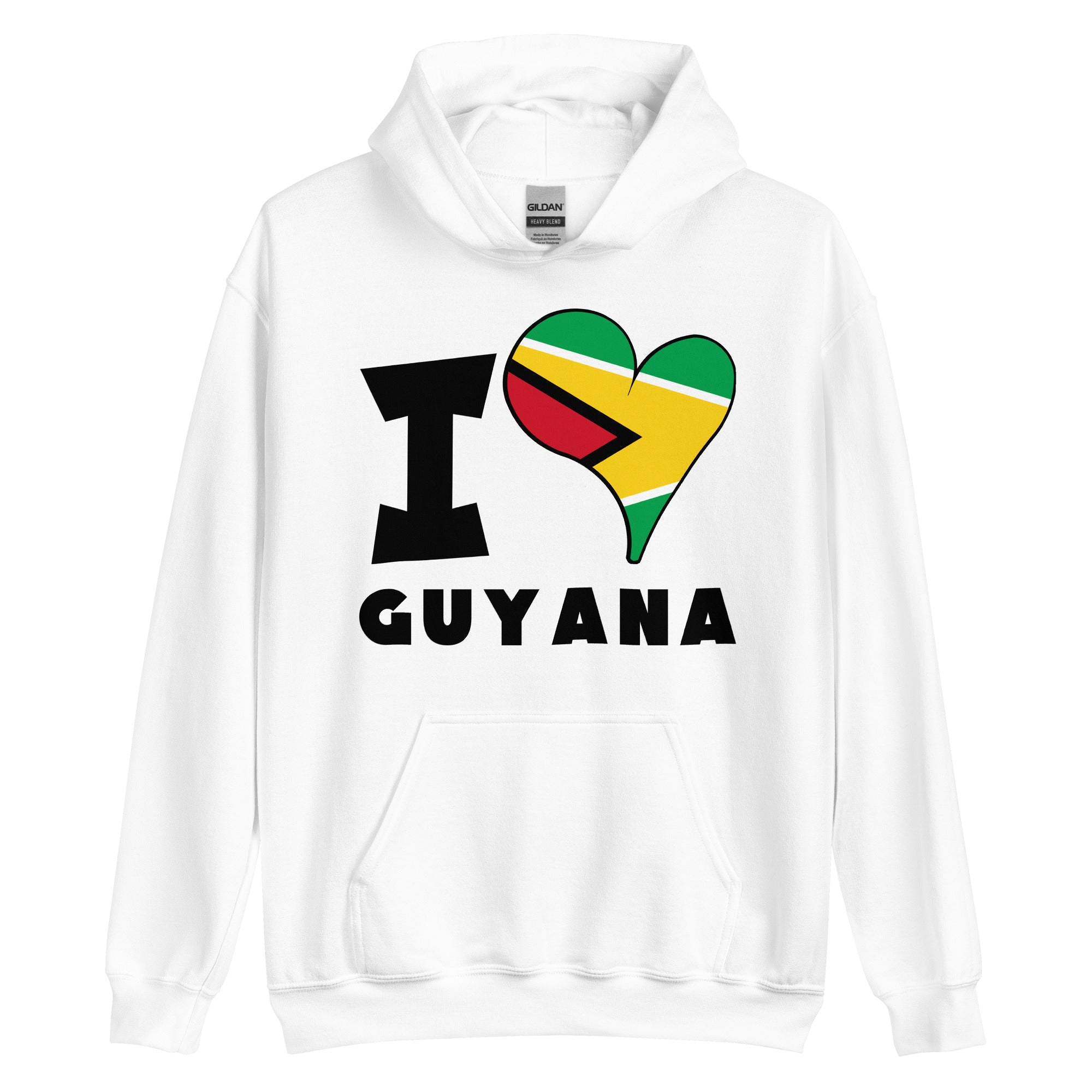 Unisex Hoodie - I Love Guyana Flag