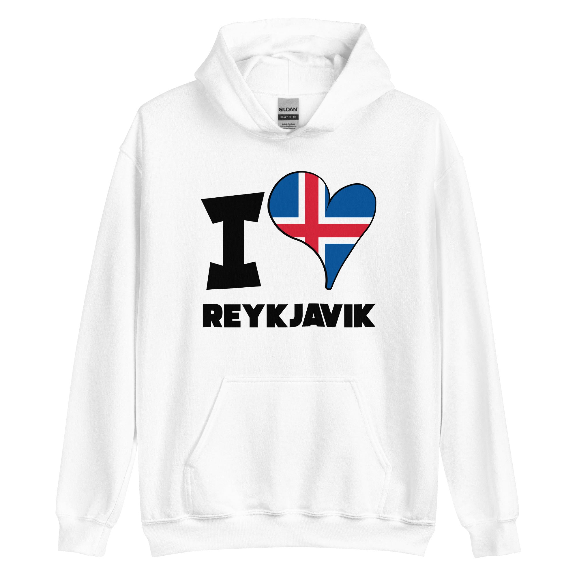 Unisex Hoodie - I Love Reykjavík Flag