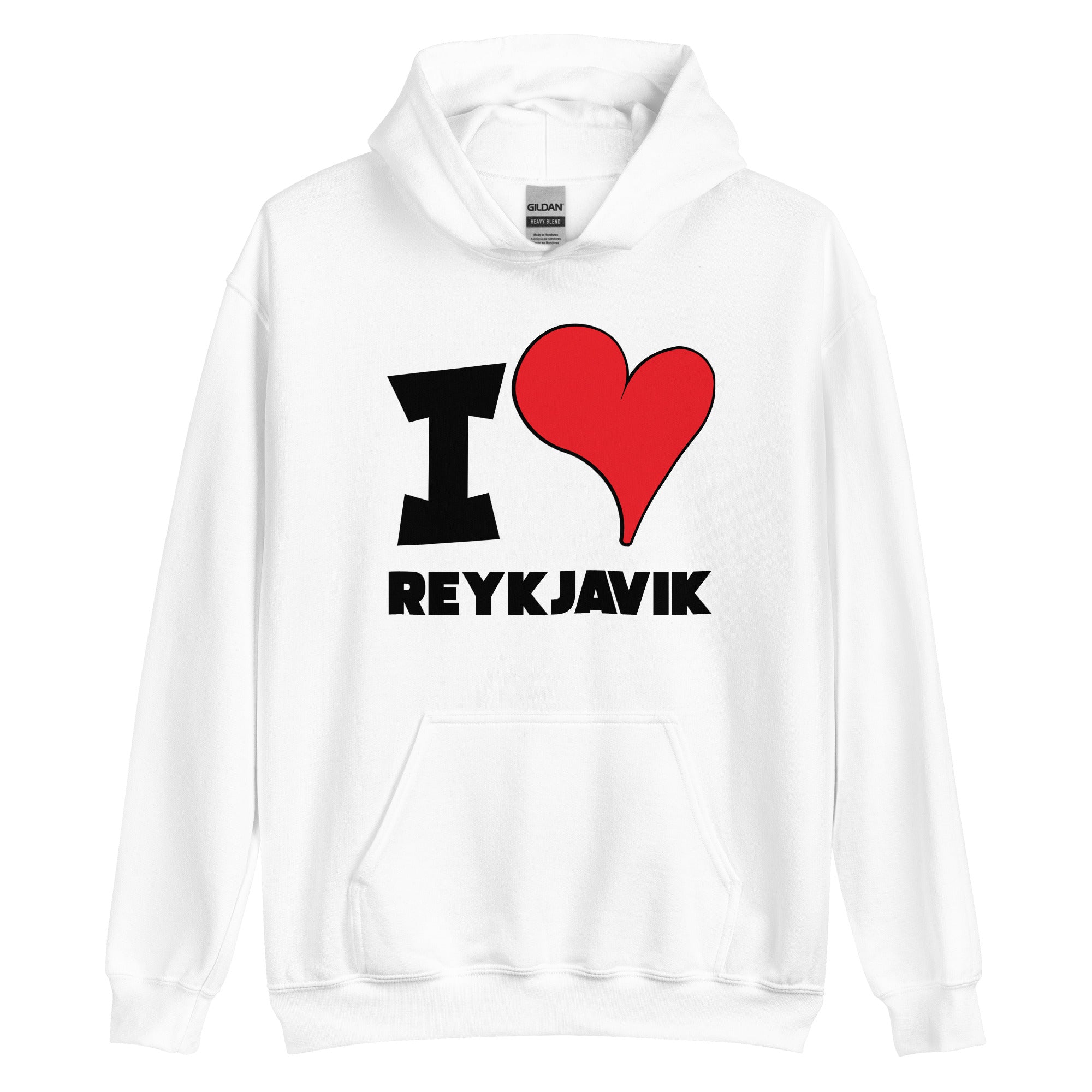 Unisex Hoodie - I Love Reykjavík Red