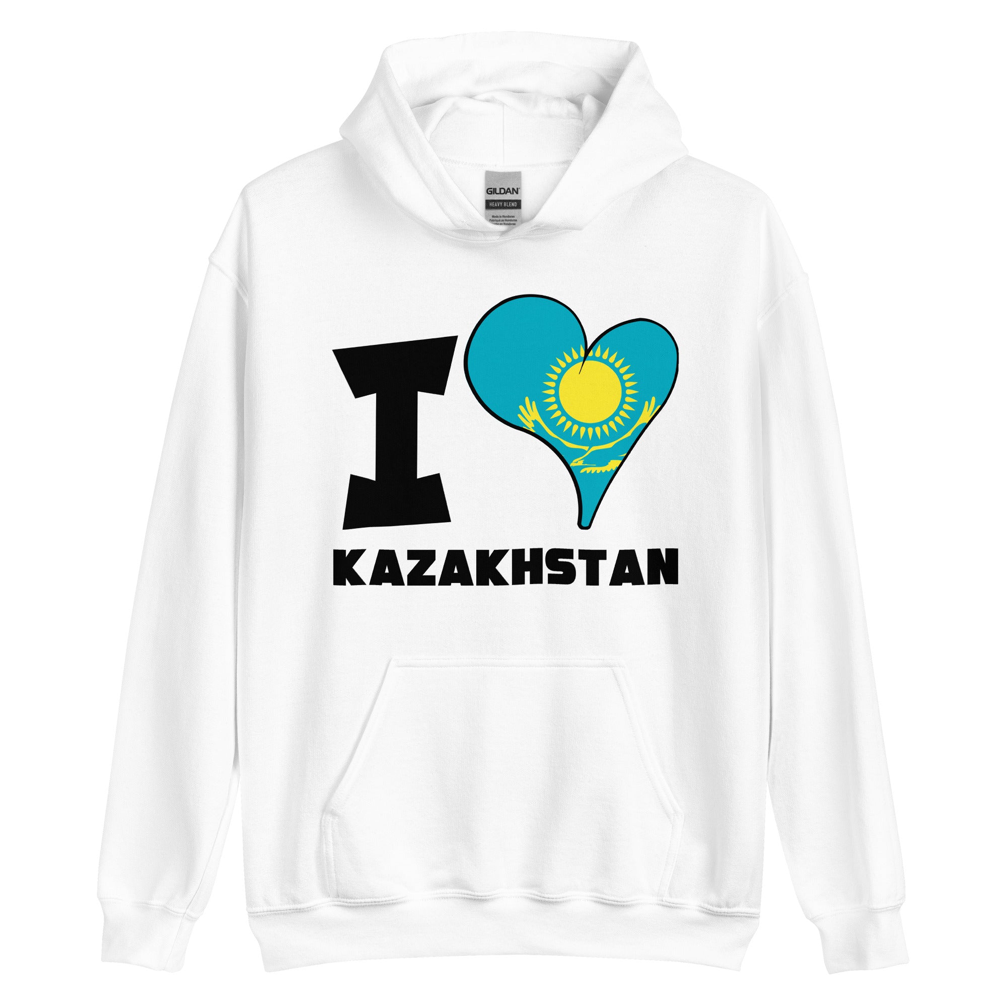 Unisex Hoodie - I Love Kazakhstan Flag