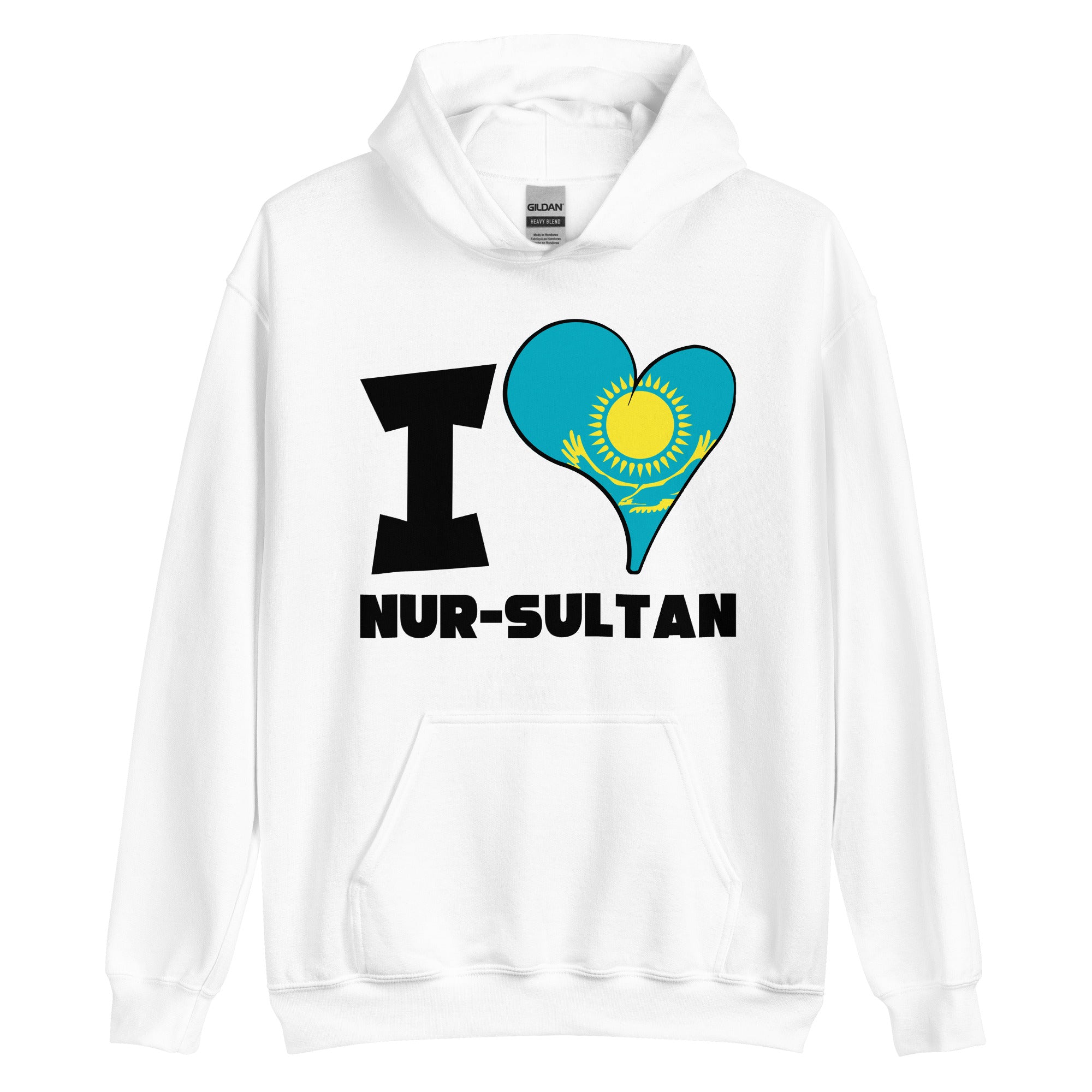 Unisex Hoodie - I Love Nur-Sultan Flag