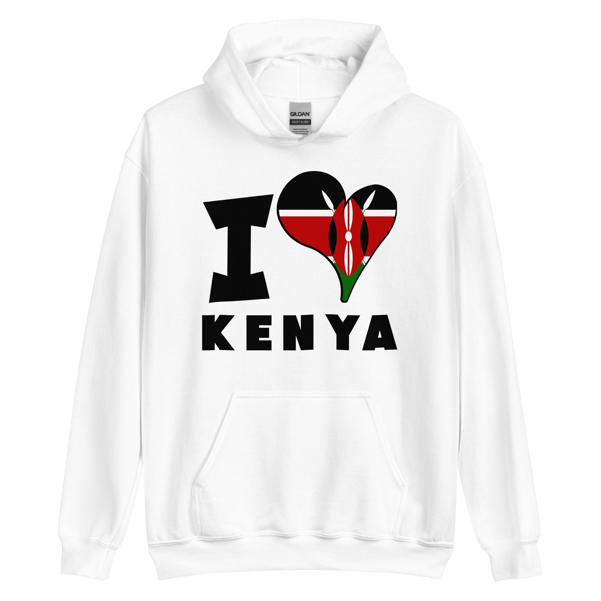 Unisex Hoodie - I Love Kenya Flag